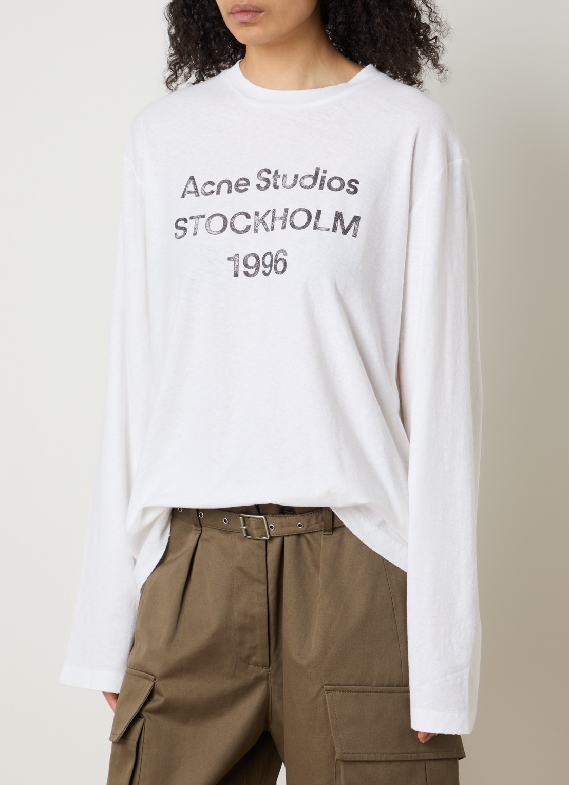 Acne Studios Longsleeve met logoprint - detail 4 gebroken wit