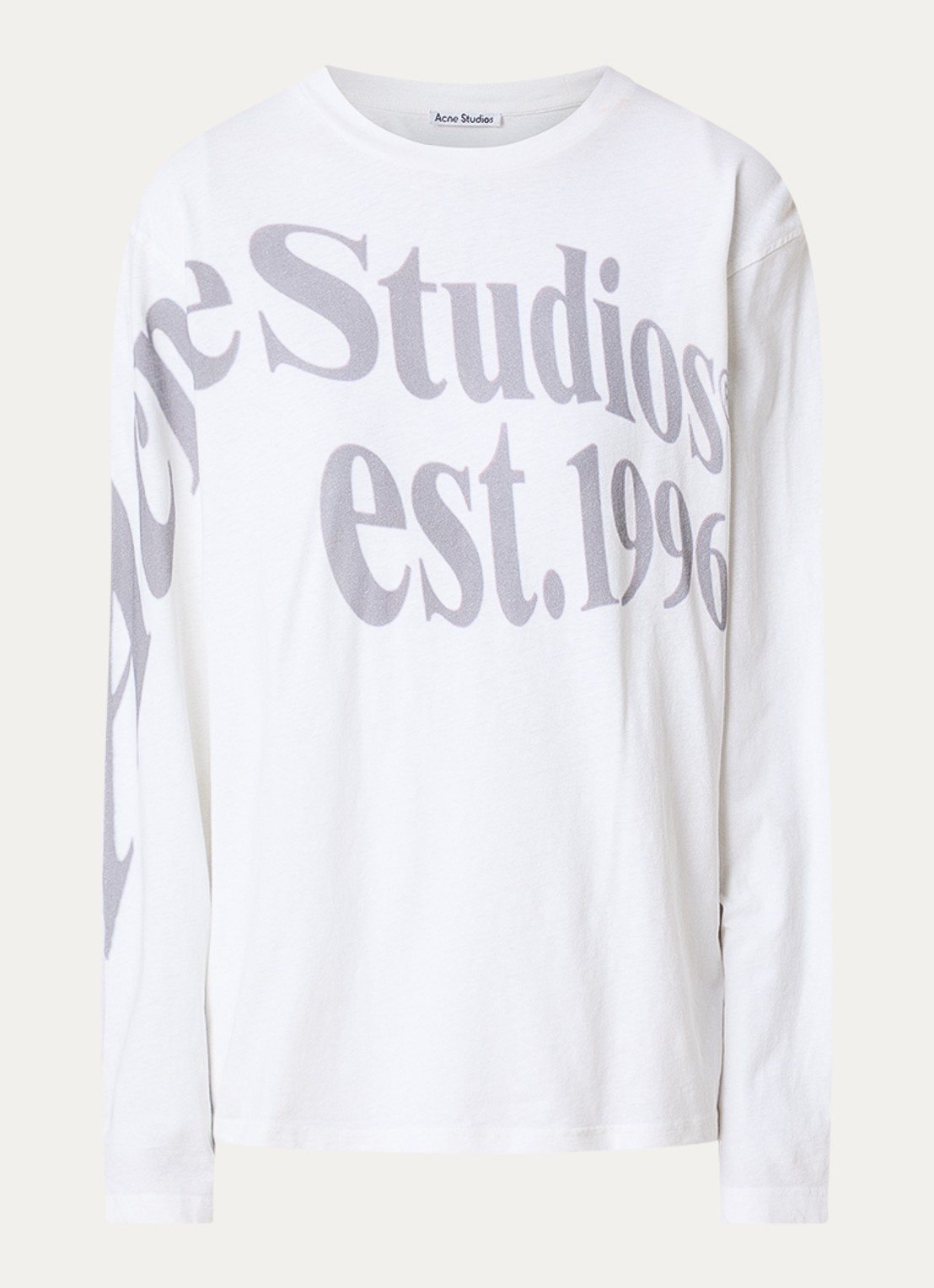 Acne Studios Longsleeve met logoprint - voorkant wit