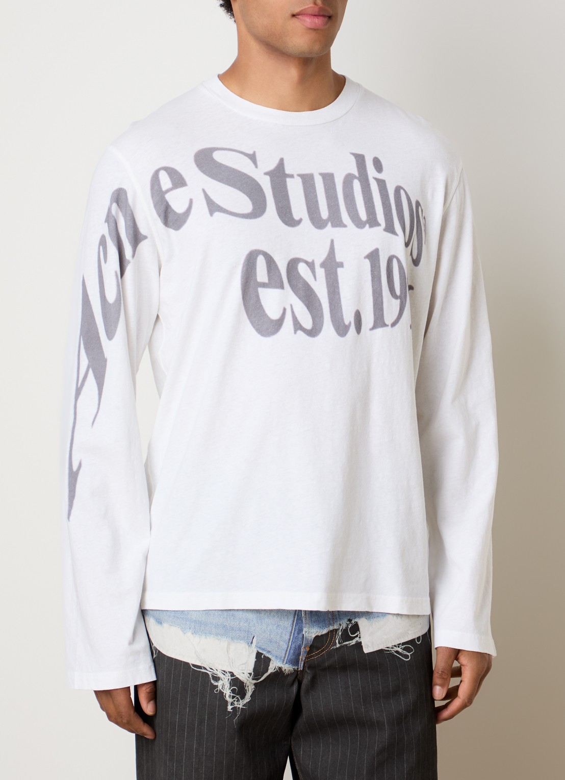Acne Studios Longsleeve met logoprint - detail 8 wit