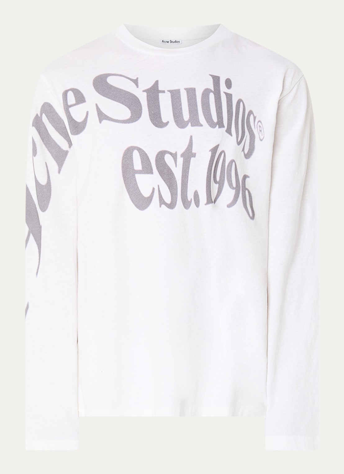 Acne Studios Longsleeve met logoprint - voorkant 3 wit