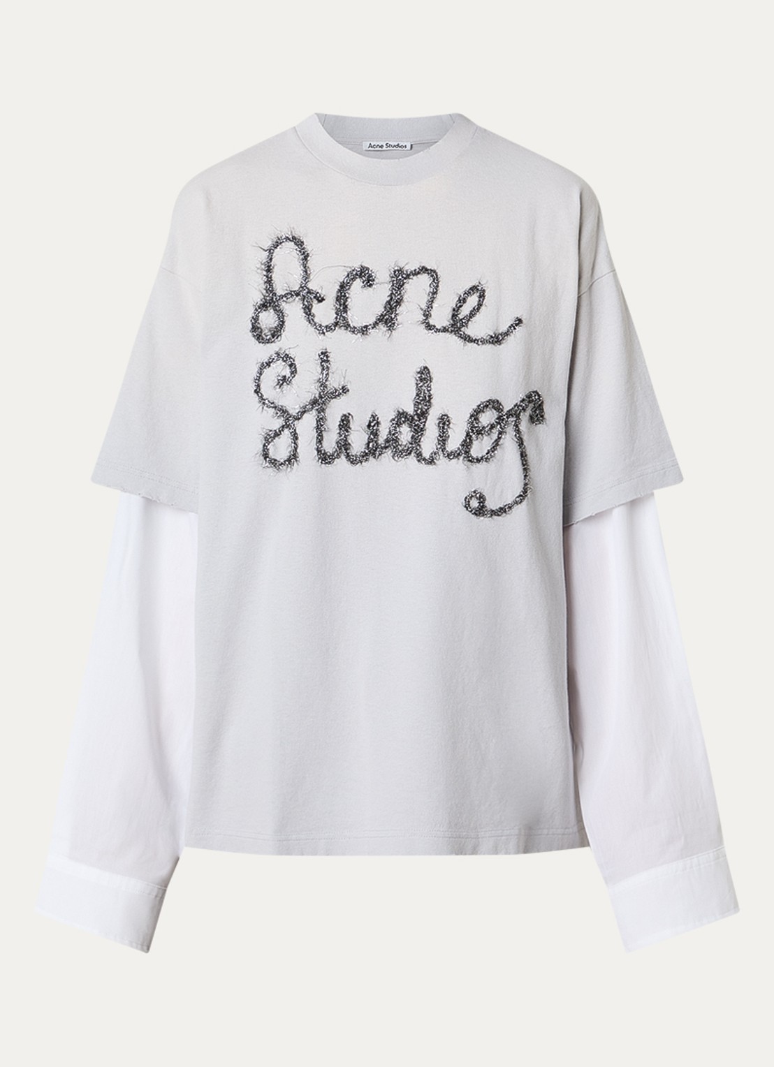 Acne Studios Longsleeve met logoprint - voorkant blauwgrijs