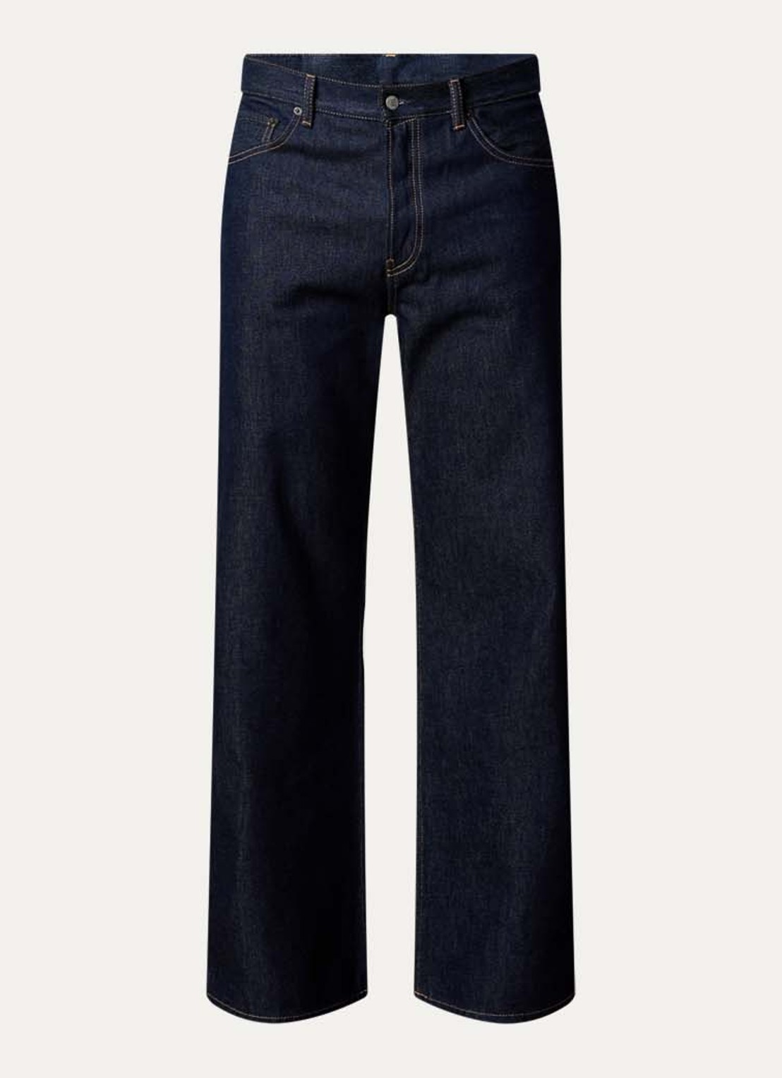 Acne Studios Loose fit jeans met donkere wassing en steekzakken - voorkant 5 indigo
