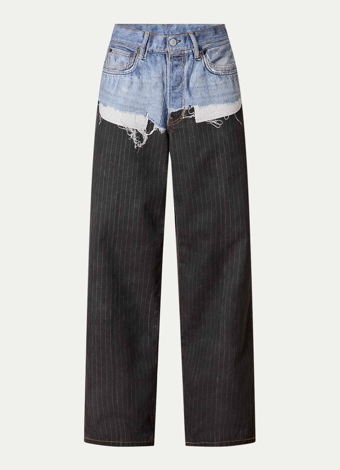 Acne Studios Loose fit jeans met gekleurde wassing en krijtstreep - voorkant 2 blauw