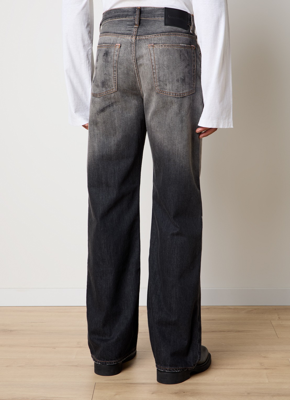 Acne Studios Loose fit jeans met gekleurde wassing - achterkant 4 zwart