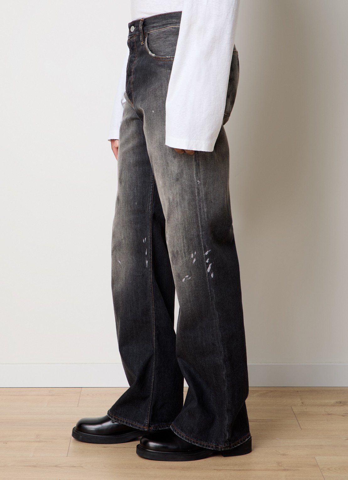 Acne Studios Loose fit jeans met gekleurde wassing - detail 2 zwart