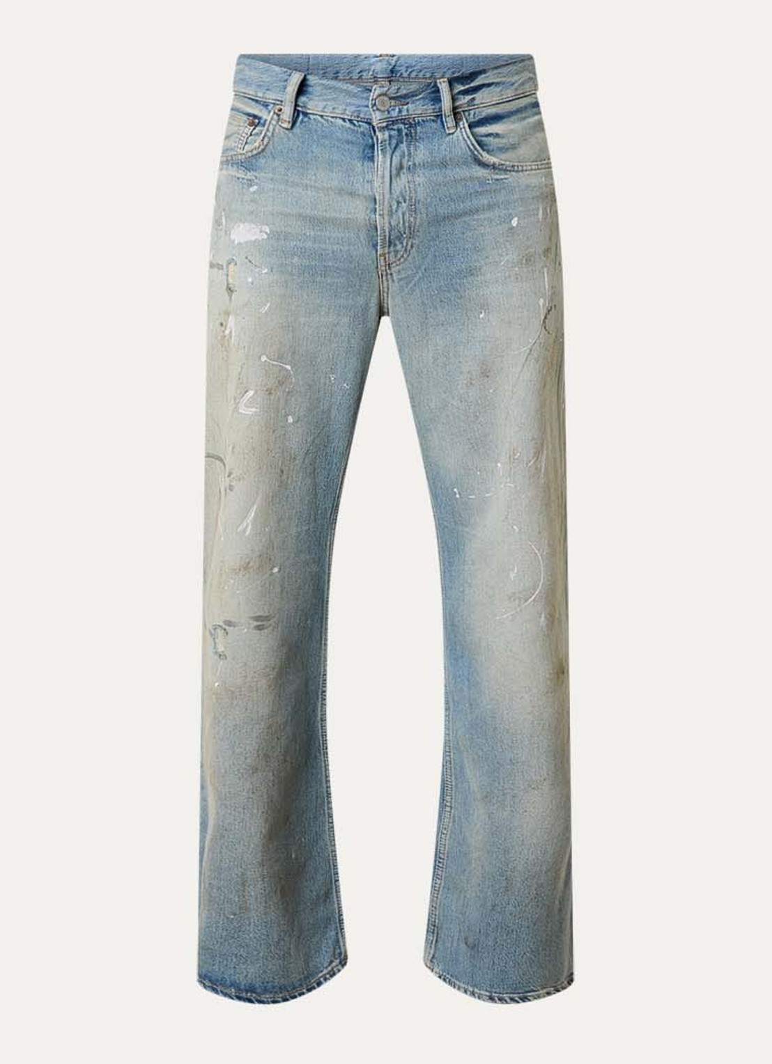 Acne Studios Loose fit jeans  met lichte wassing en verwassen afwerking - voorkant 4 indigo