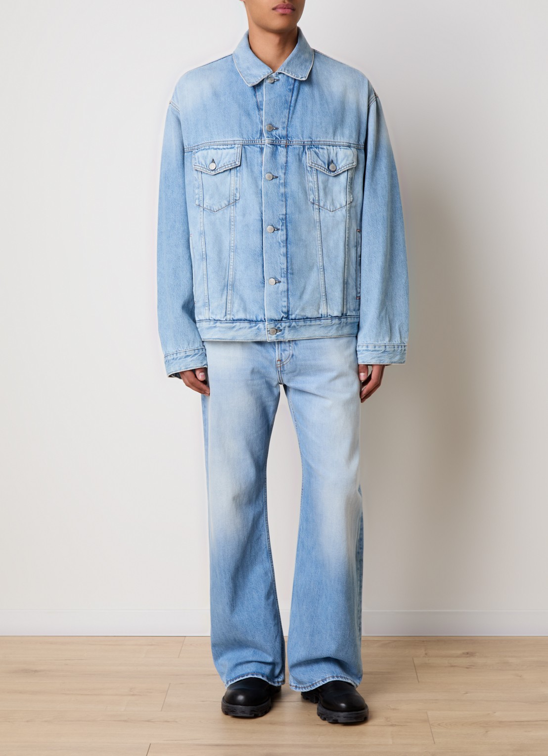 Acne Studios Loose fit jeans met lichte wassing - voorkant 3 indigo