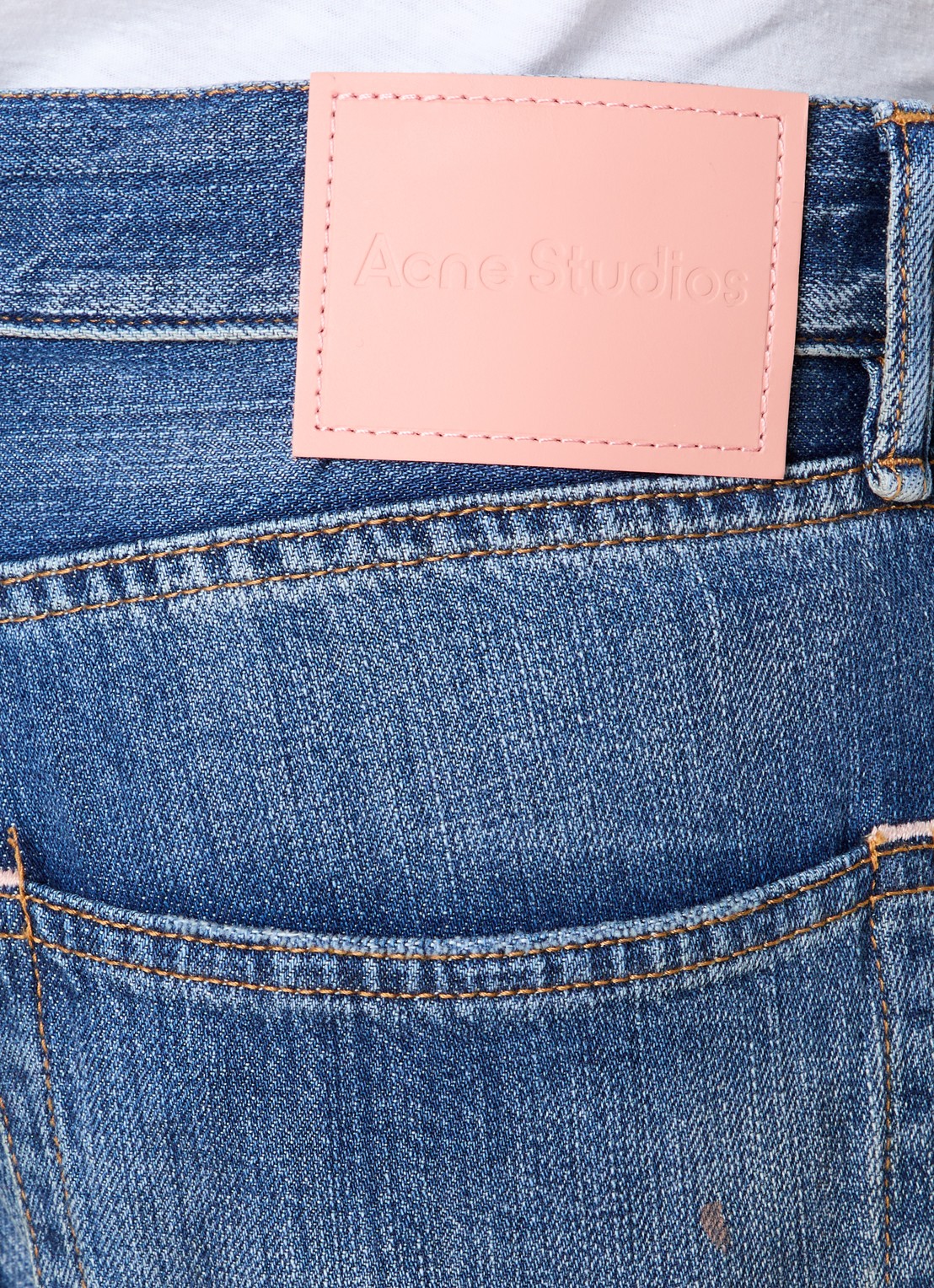 Acne Studios Loose fit jeans met medium wassing en verwassen afwerking - detail 3 blauw