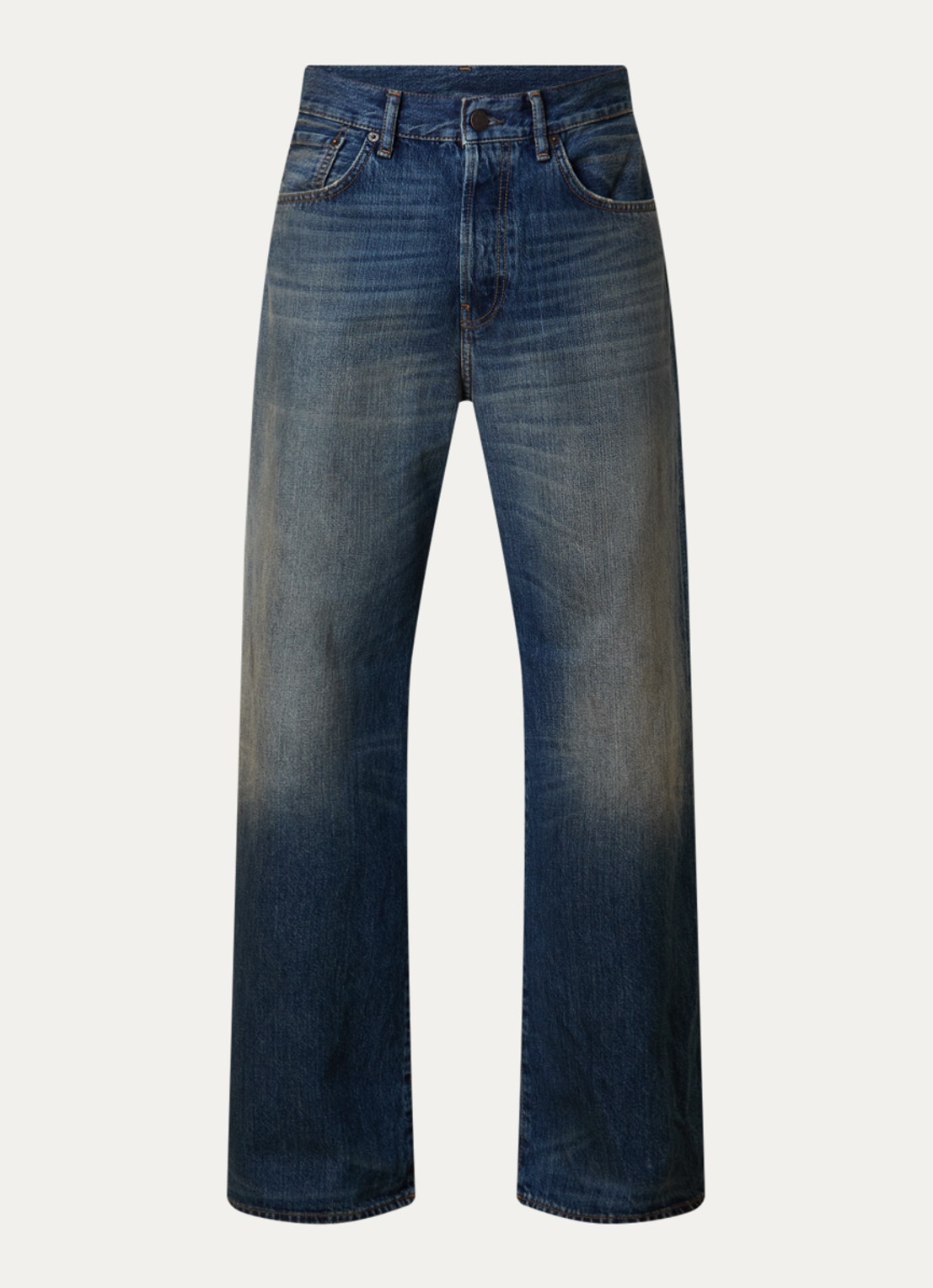 Acne Studios Loose fit jeans met medium wassing - voorkant 2 indigo