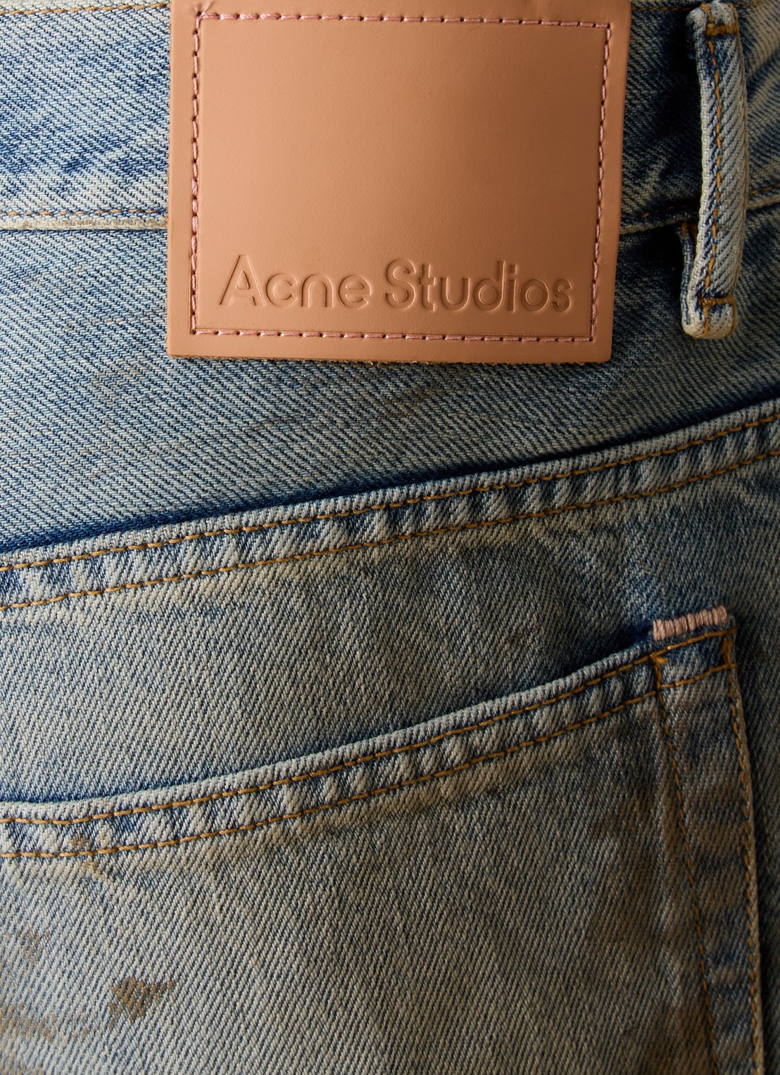 Acne Studios Loose fit jeans van  katoen met destroyed afwerking - detail 4 indigo