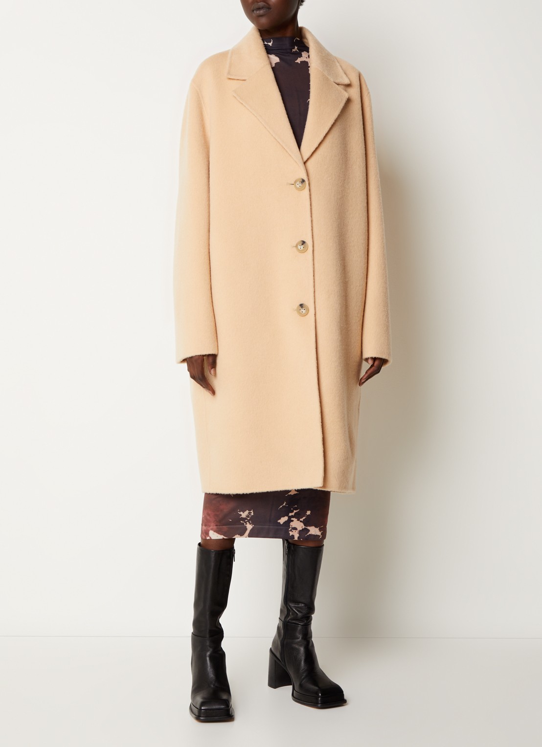 Acne Studios Mantel van wol met steekzakken  - detail 2 beige