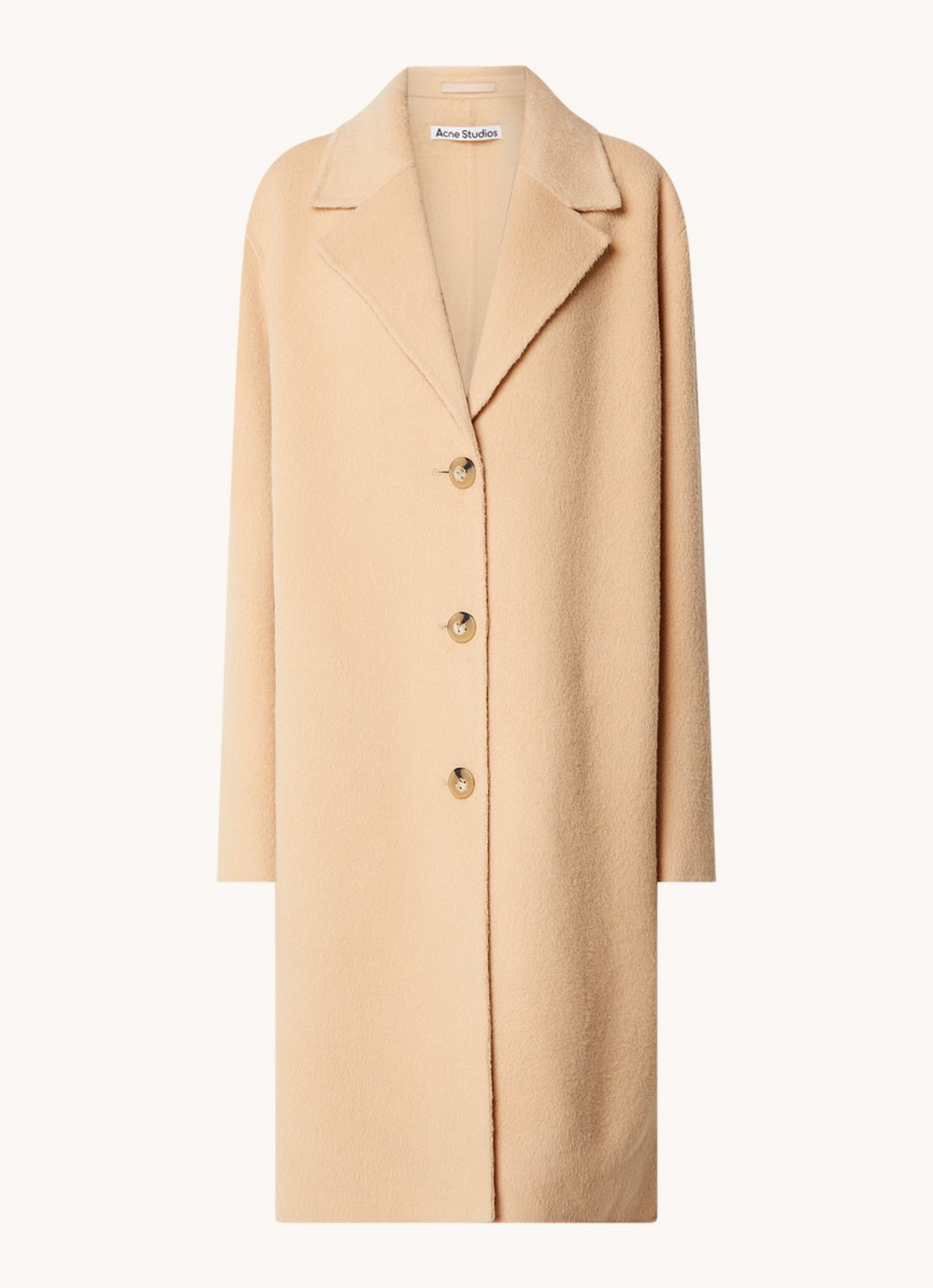 Acne Studios Mantel van wol met steekzakken  - voorkant 4 beige