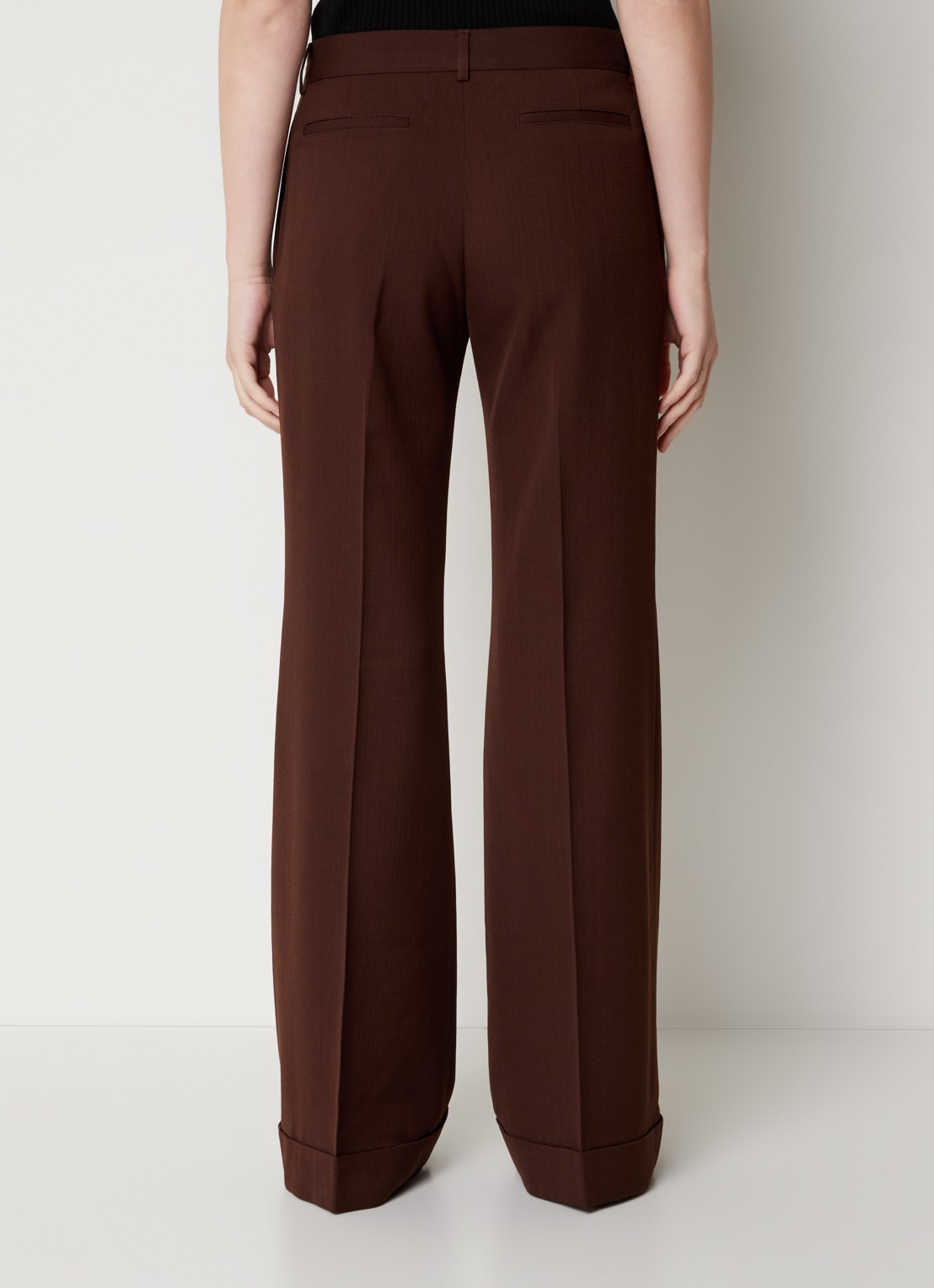 Acne Studios Mid waist flared pantalon in wolblend - achterkant 3 bruin