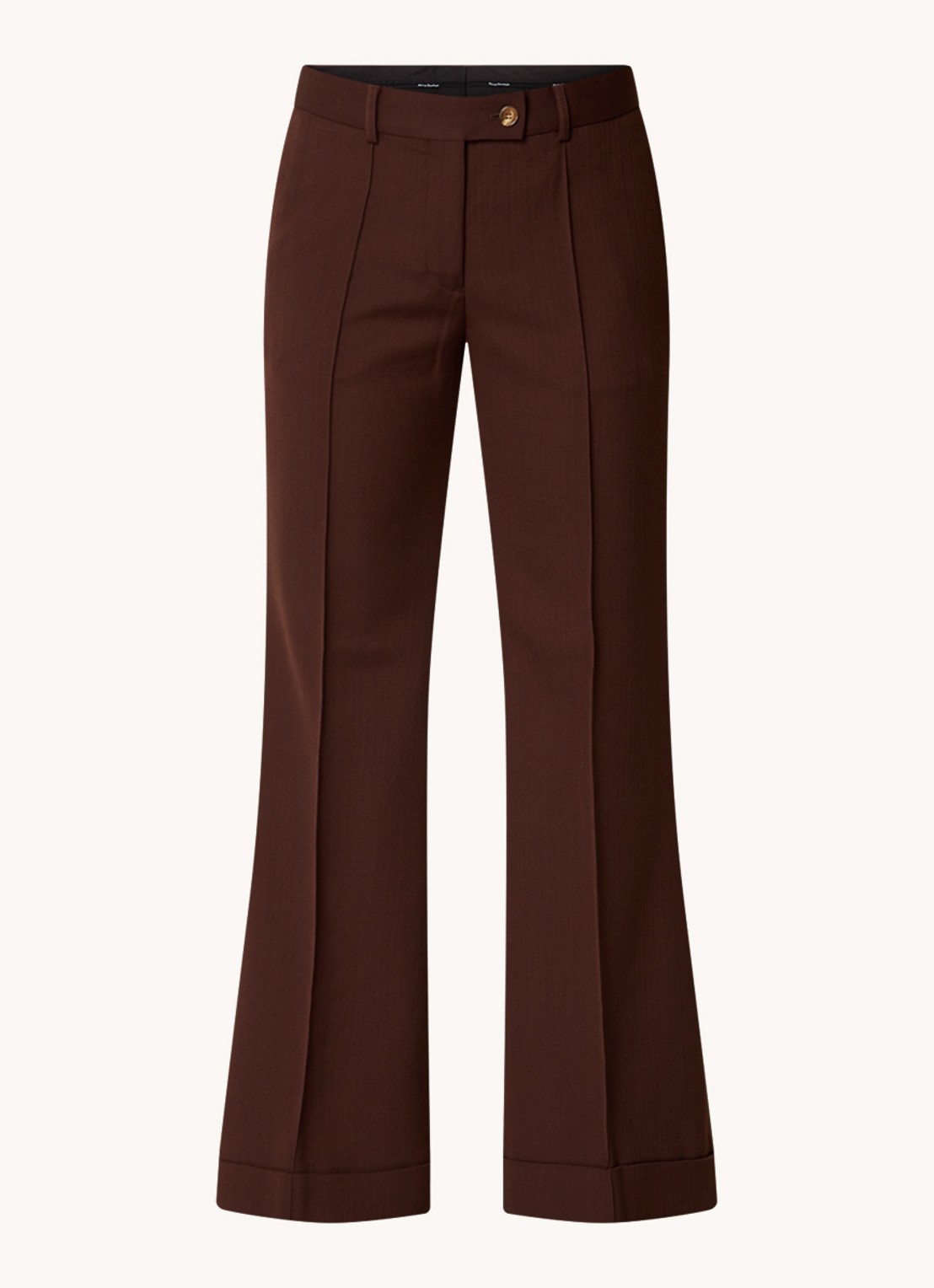 Acne Studios Mid waist flared pantalon in wolblend - voorkant 4 bruin
