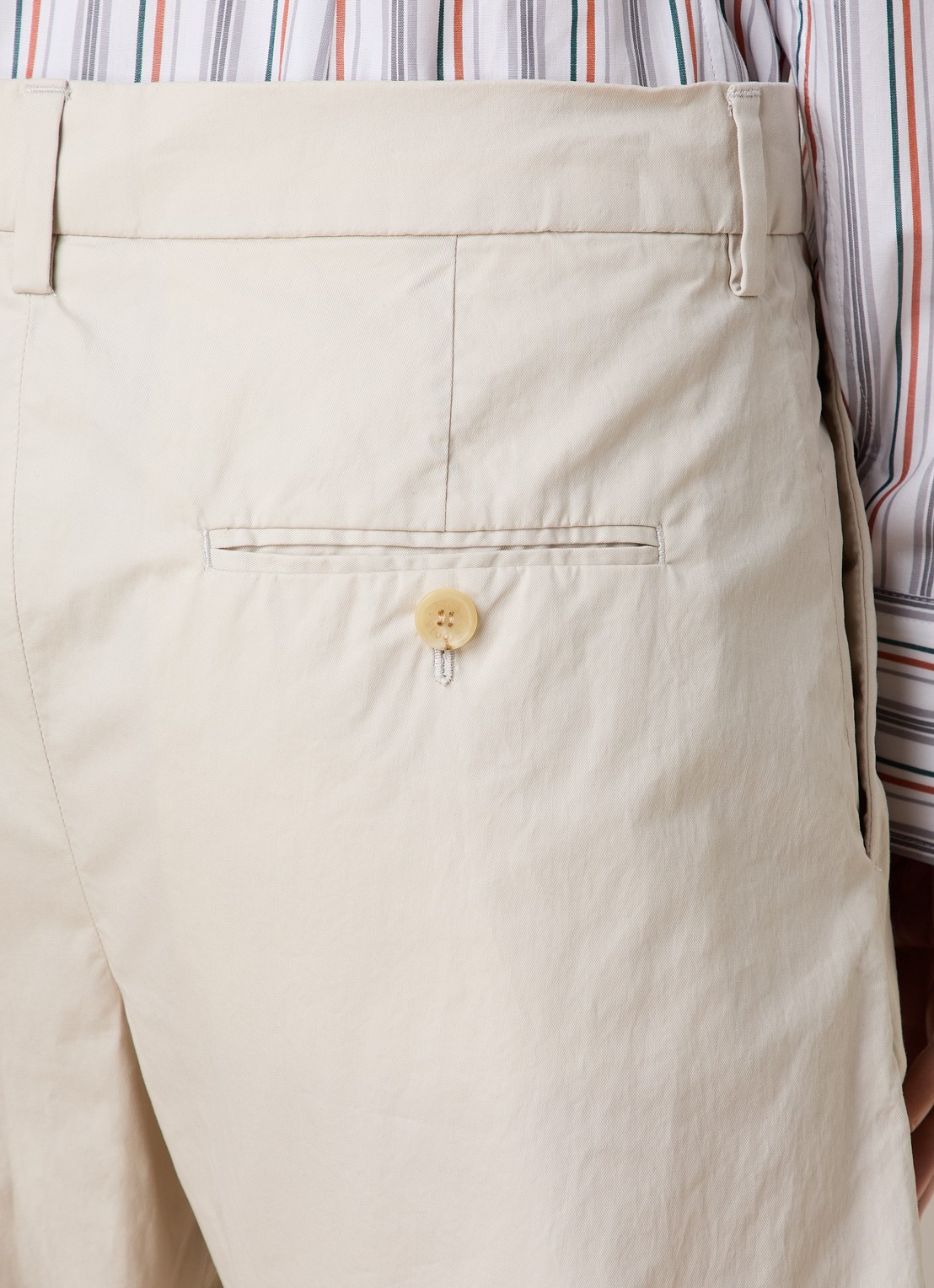 Acne Studios Mid waist wide fit chino met steekzakken - detail 3 creme