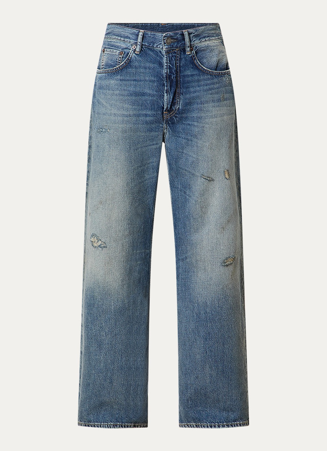 Acne Studios Mid waist wide fit jeans met gekleurde wassing - voorkant 2 indigo