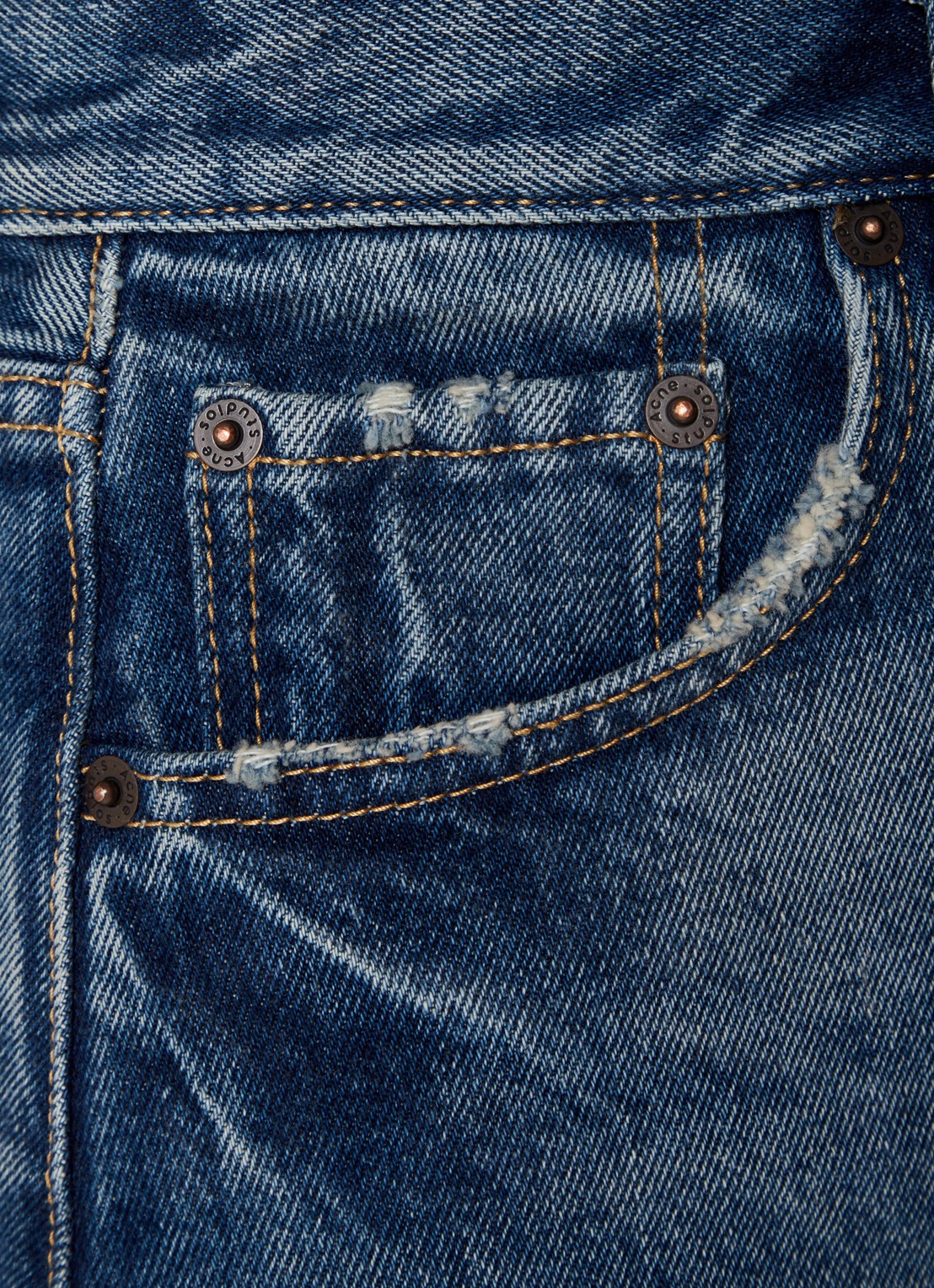 Acne Studios Mini spijkerrok met steekzakken - detail 3 indigo