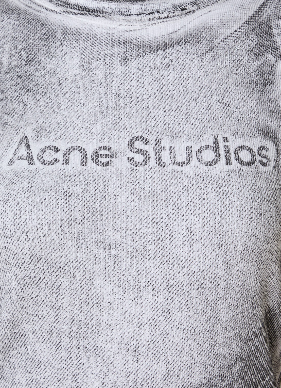 Acne Studios Mouwloze top met logoprint en verwassen afwerking - detail 5 grijs