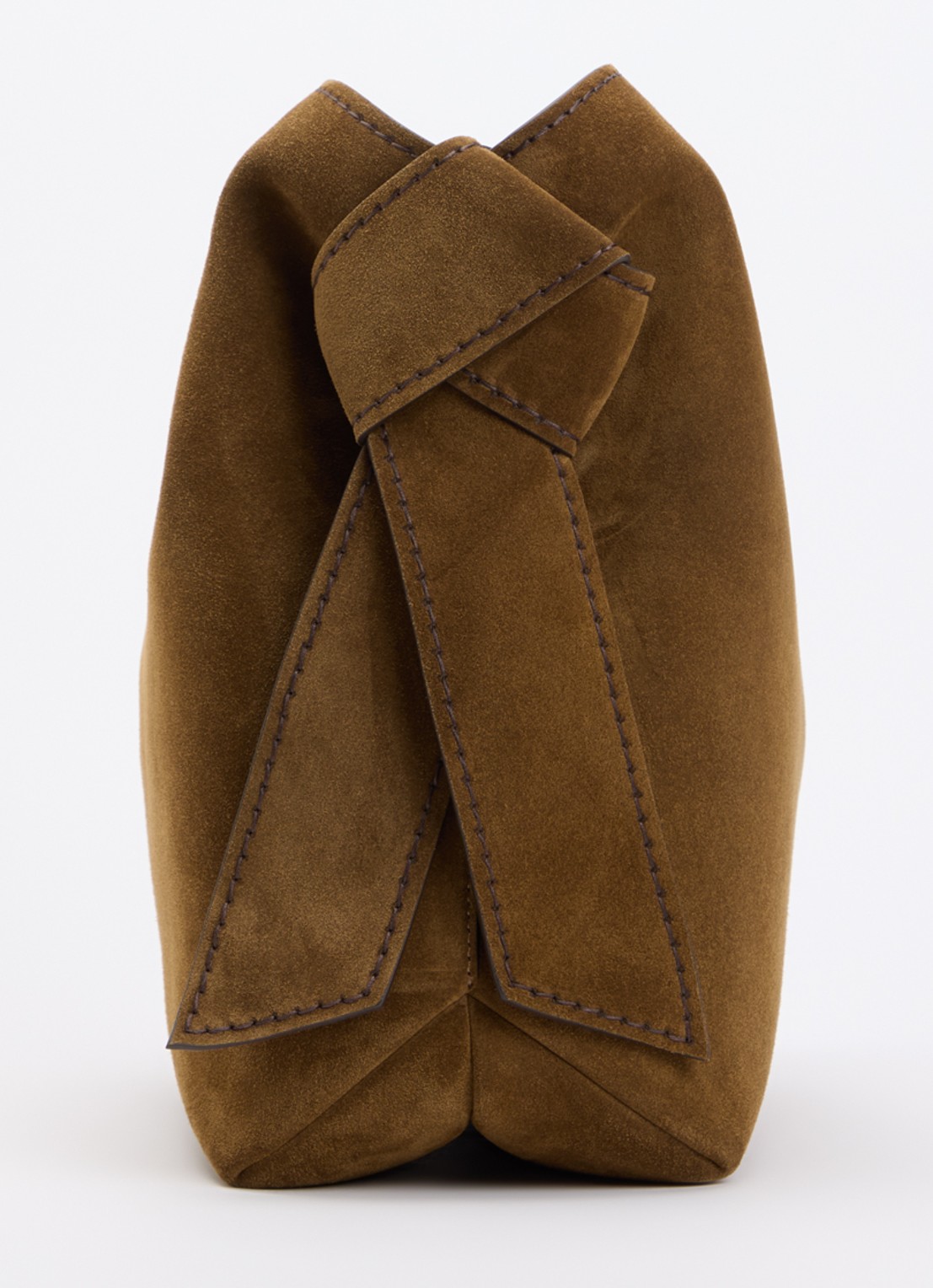 Acne Studios Musubi schoudertas van suède met afneembare schouderriem  - detail 2 cognac