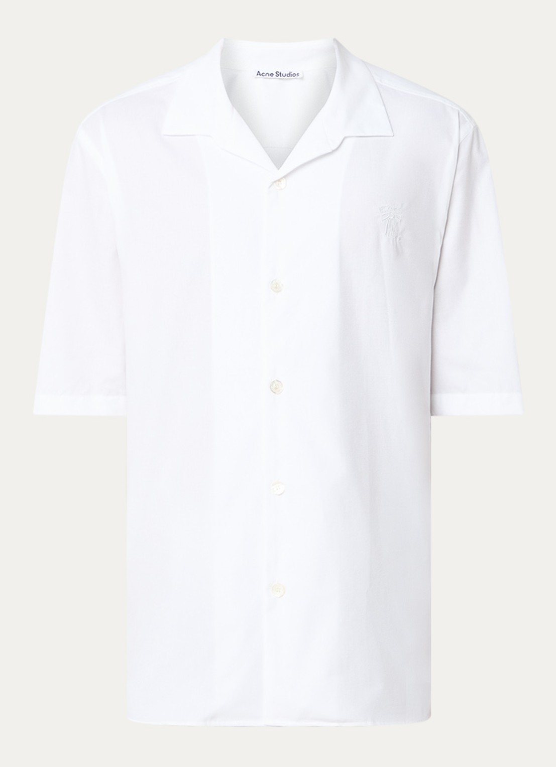 Acne Studios Oversized fit overhemd met borduring - voorkant wit