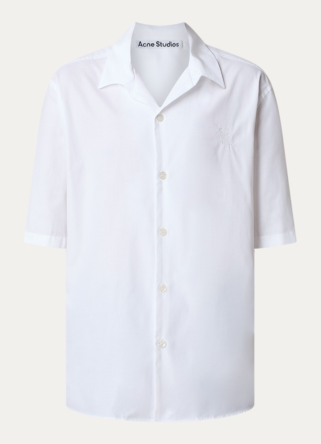 Acne Studios Oversized fit overhemd met borduring - voorkant 3 wit