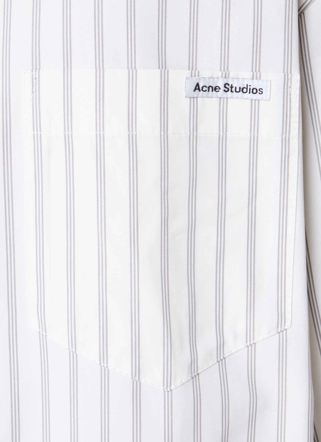 Acne Studios Oversized fit overhemd met krijtstreep en borstzak - detail 5 gebroken wit