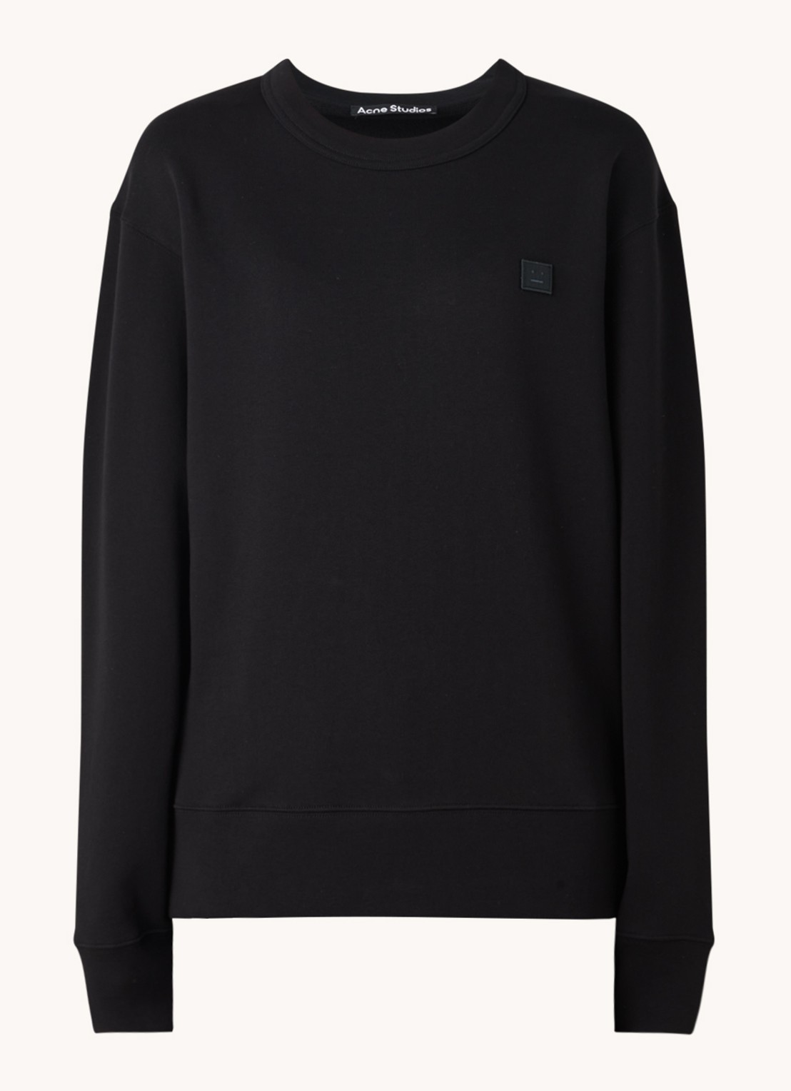 Acne Studios Oversized sweater met patch - voorkant 3 zwart