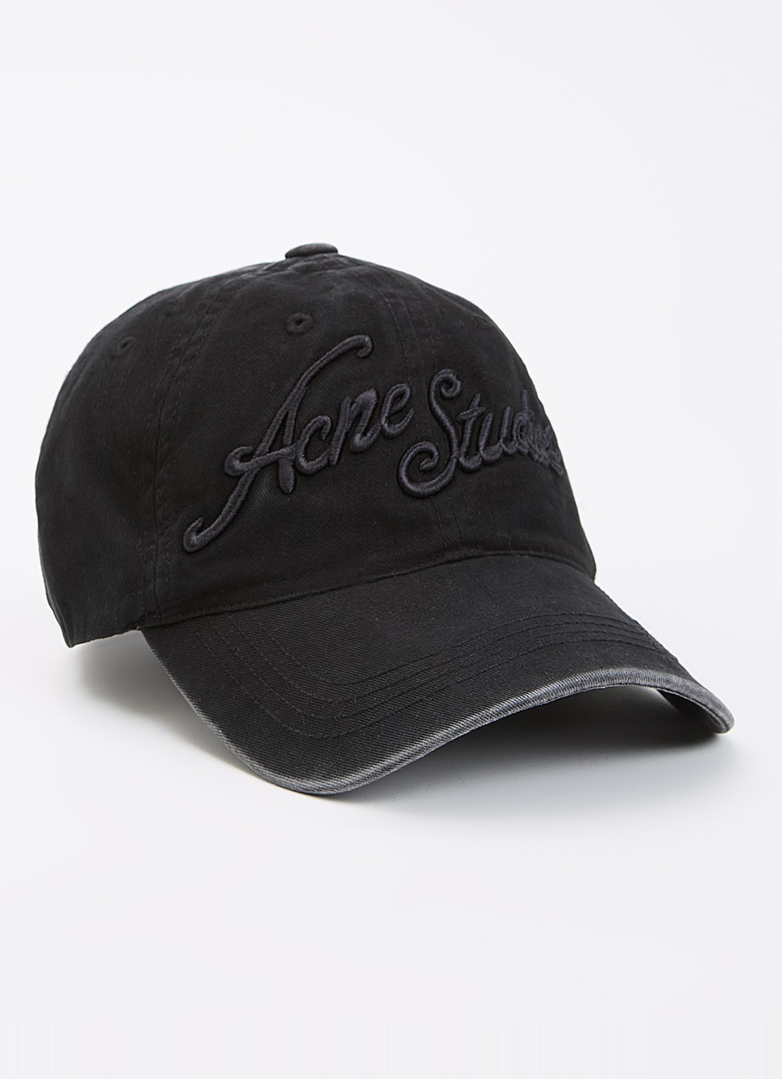 Acne Studios Pet van denim met logoborduring - voorkant zwart