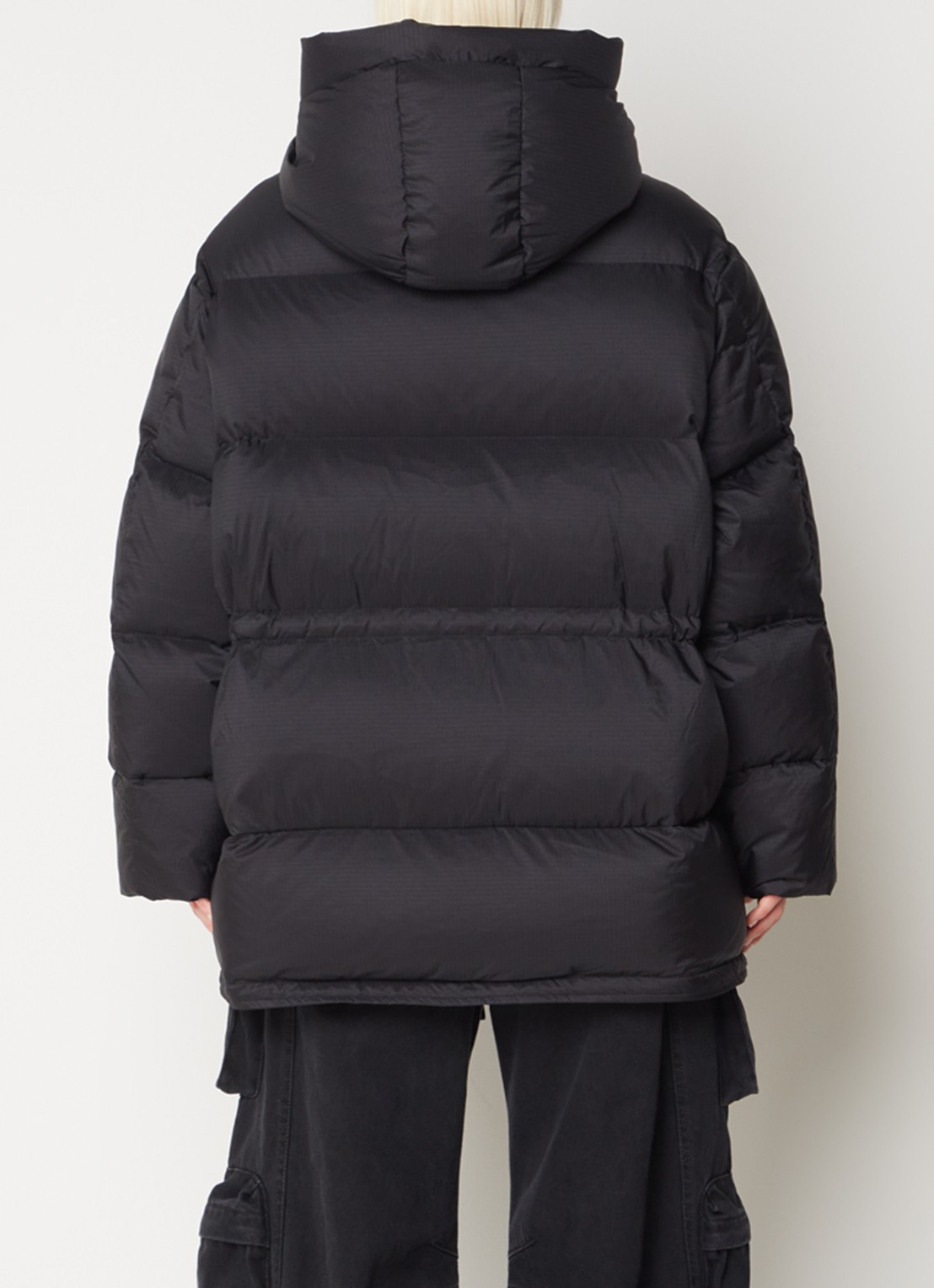 Acne Studios Puffer jack met donsvulling en logo - achterkant 6 zwart