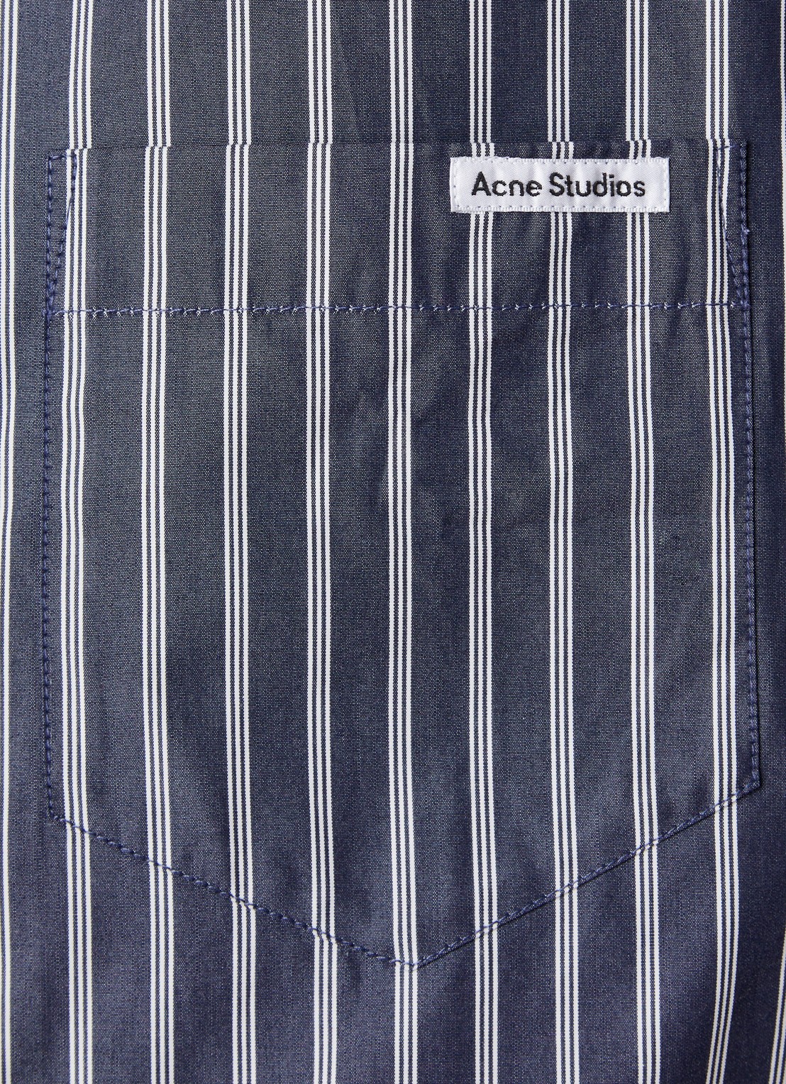 Acne Studios Regular fit overhemd met borstzak en streepprint - detail 3 donkerblauw