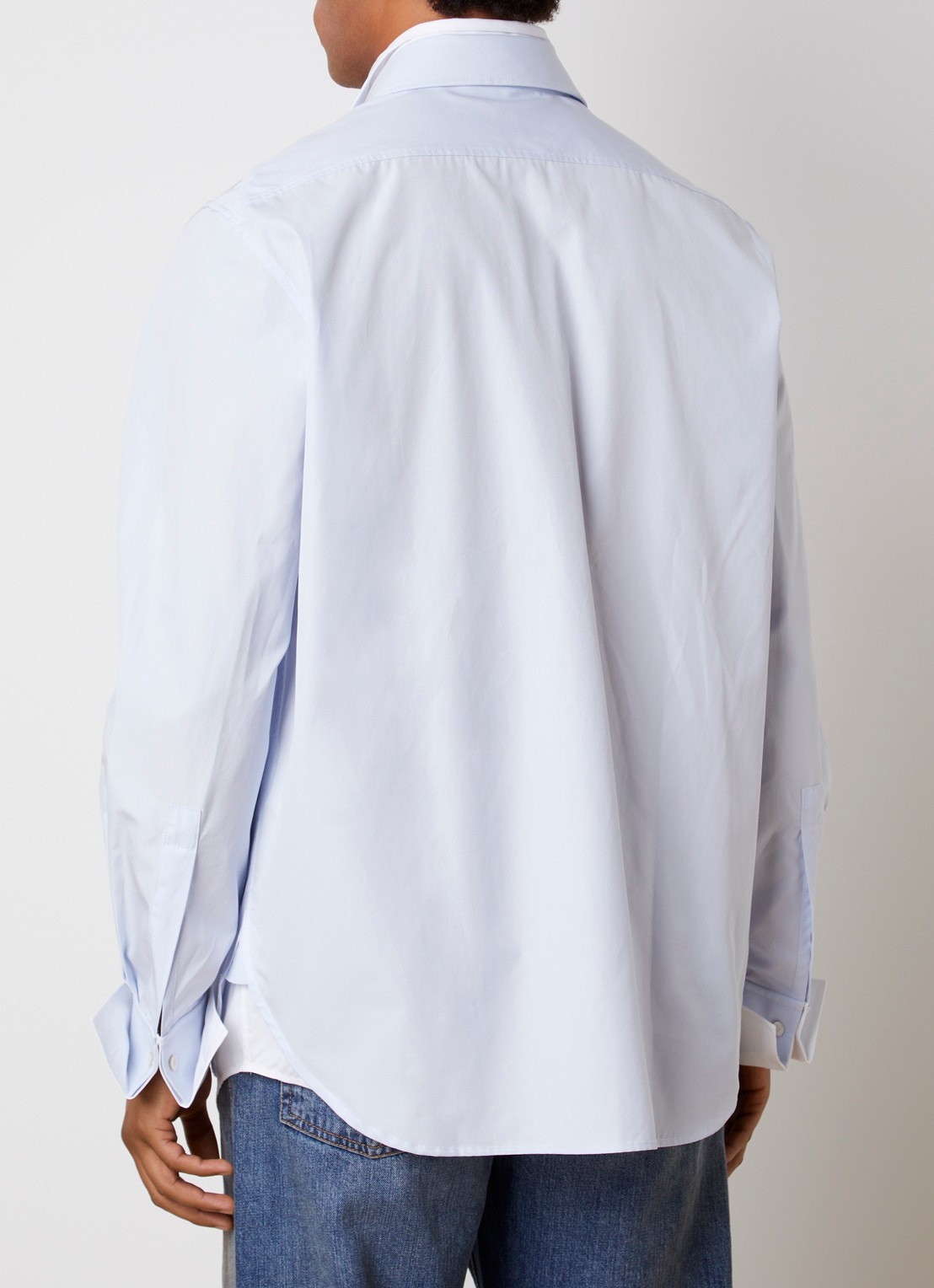 Acne Studios Regular fit overhemd met logoborduring - achterkant 5 lichtblauw