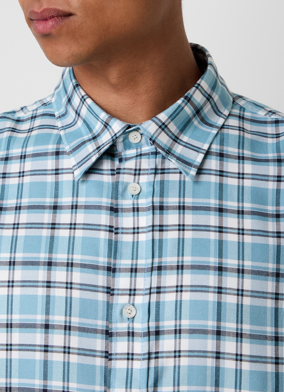 Acne Studios Regular fit overhemd met ruitdessin - detail 4 staalblauw