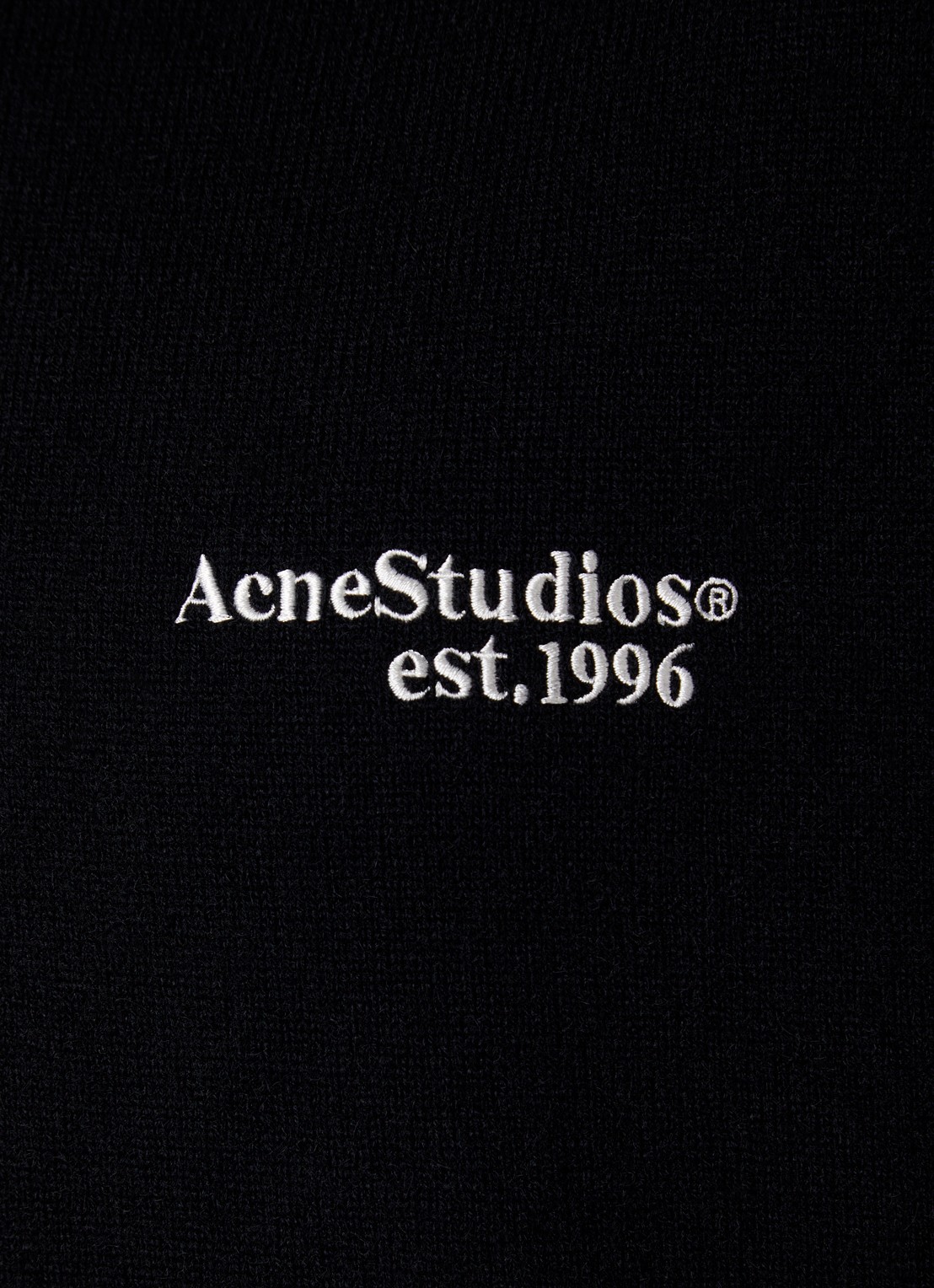 Acne Studios Richard fijngebreide trui van wol met polokraag - detail 5 zwart
