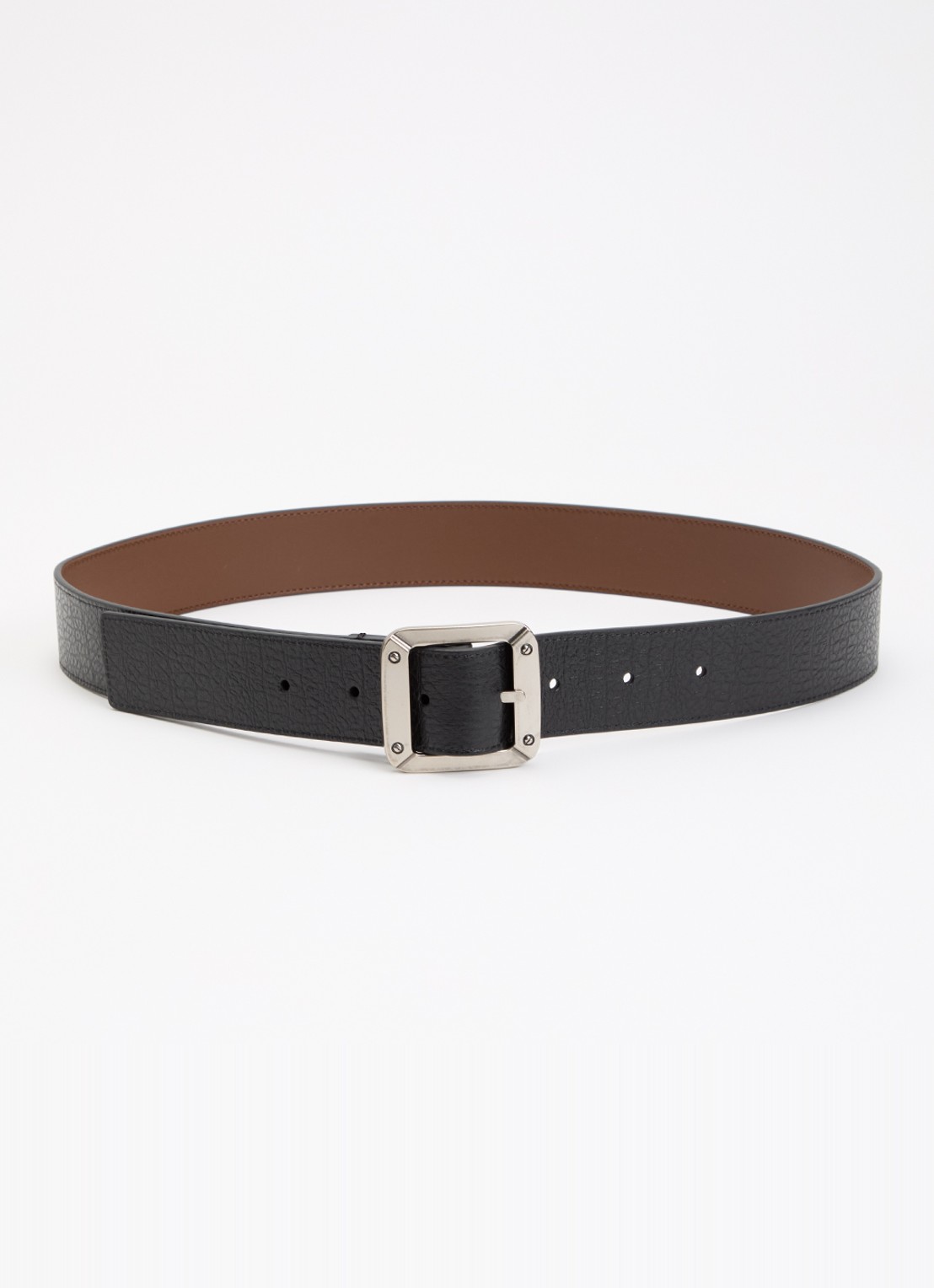 Acne Studios Runway reversible riem van leer  - voorkant zwart
