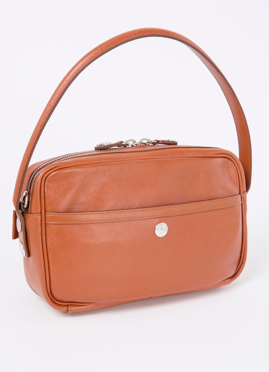 Acne Studios Schoudertas van kalfsleer met afneembare schouderriem - achterkant 4 oranjebruin