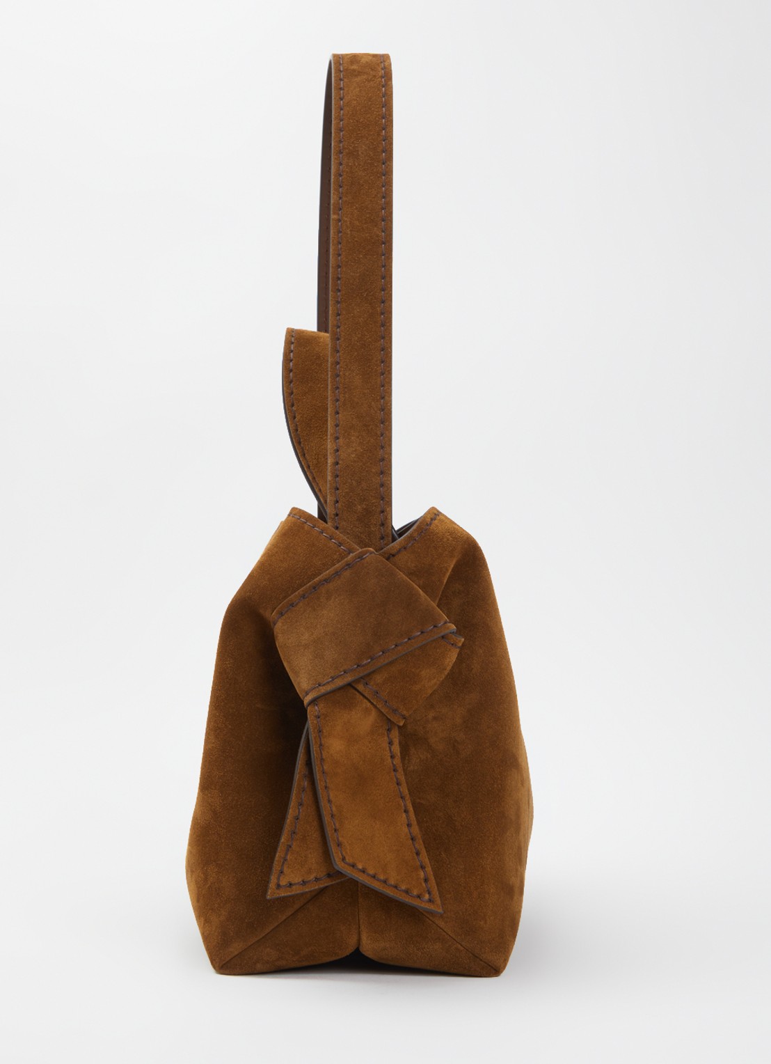 Acne Studios Schoudertas van suède afneembare schouderriem - detail 4 cognac