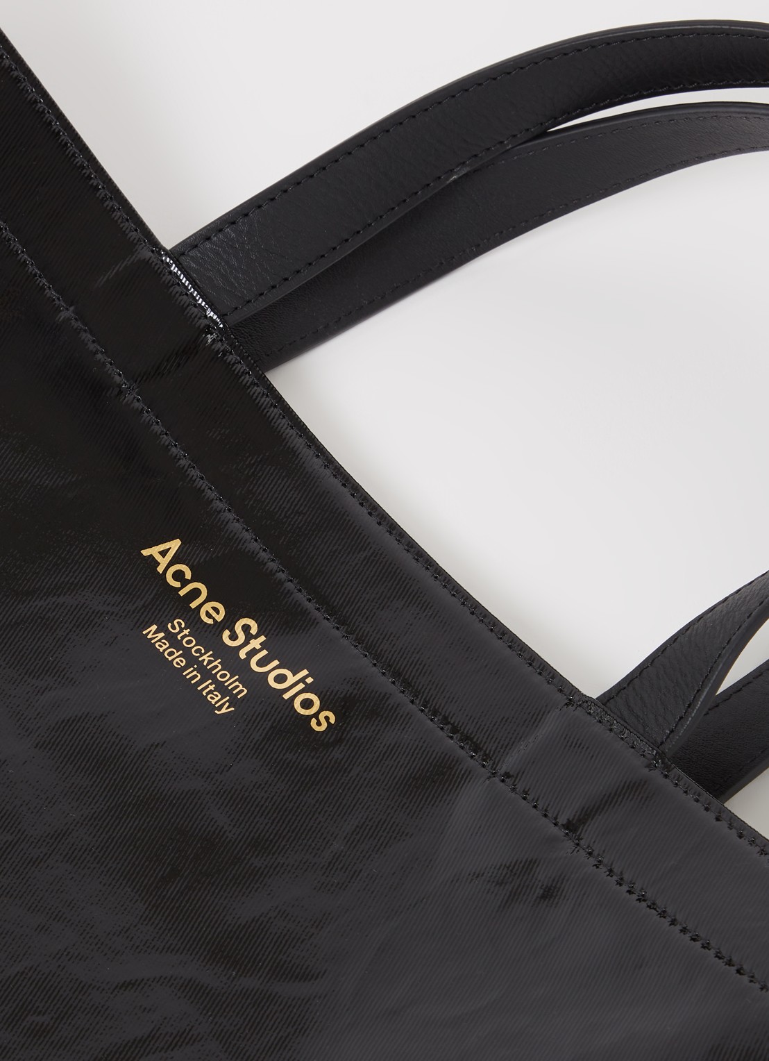 Acne Studios Shopper met leren details en metallic finish - detail 3 zwart