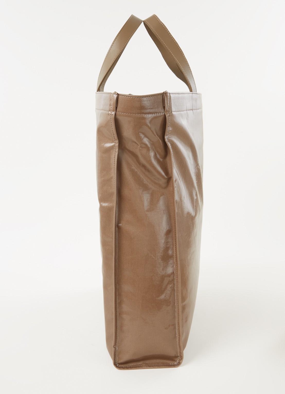 Acne Studios Shopper met leren details en metallic finish - detail 3 lichtbruin