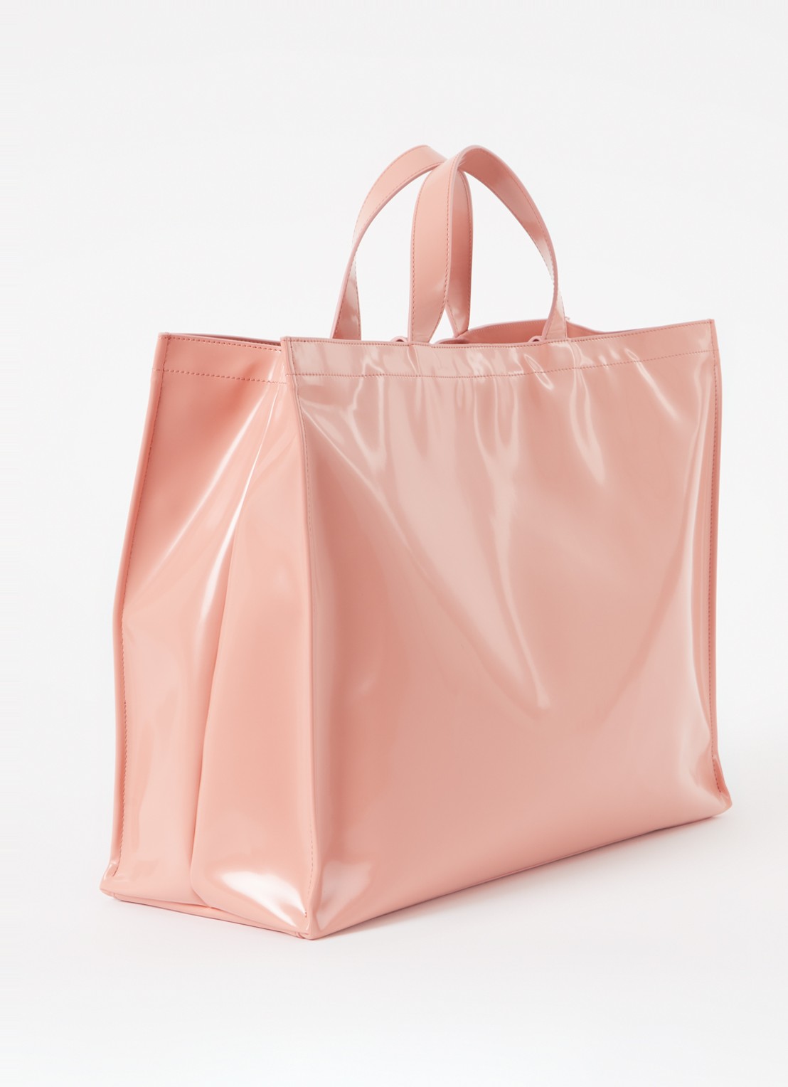 Acne Studios Shopper met logo - achterkant zalmroze