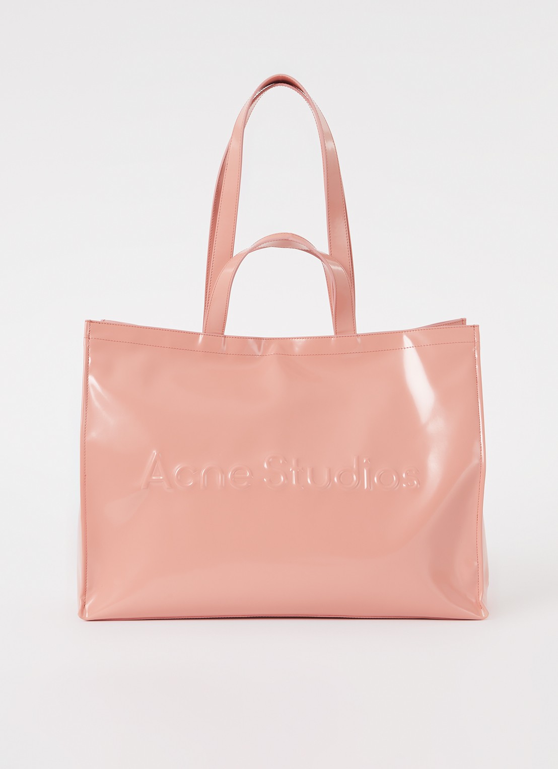 Acne Studios Shopper met logo - voorkant 2 zalmroze