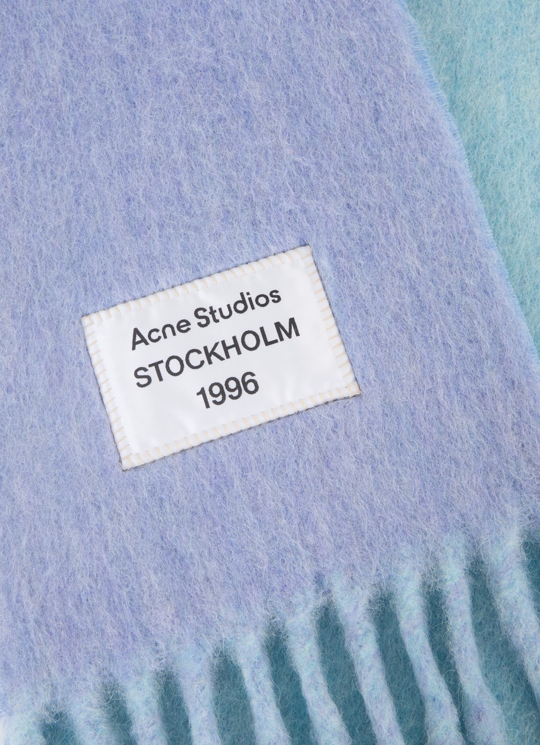 Acne Studios Sjaal in alpaca wolblend 250 x 25 cm - detail blauwgrijs