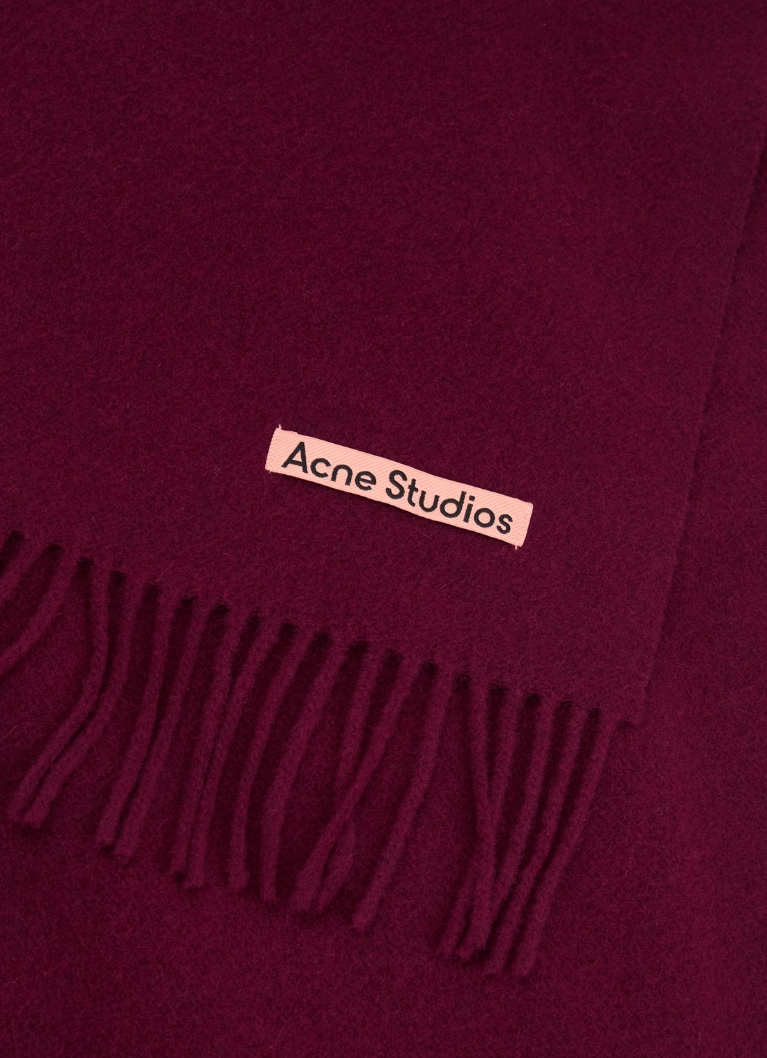 Acne Studios Sjaal van wol 200 x 45 cm - detail 4 bordeauxrood
