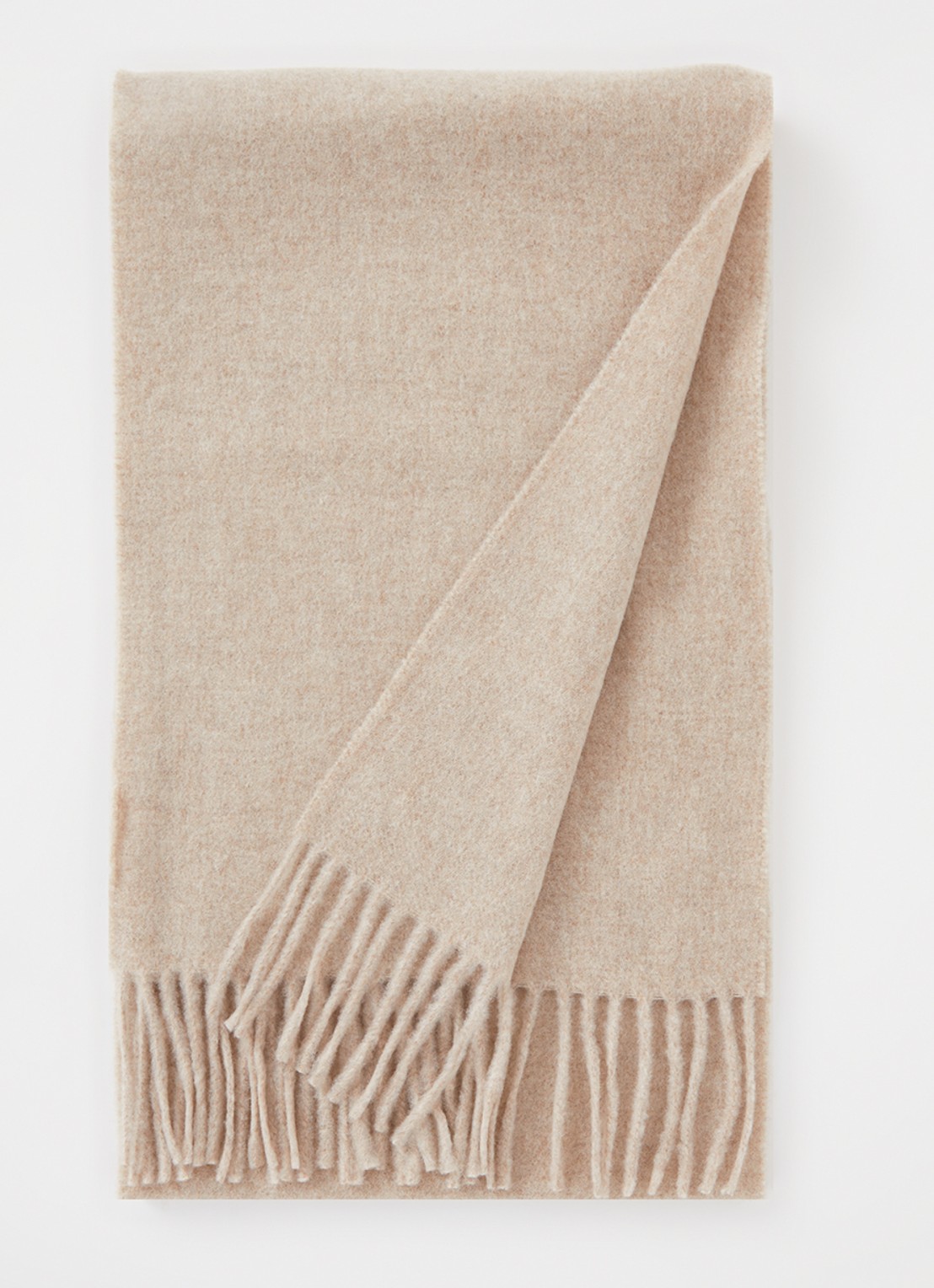 Acne Studios Sjaal van wol met franjes 190 x 30 cm - voorkant 2 zand