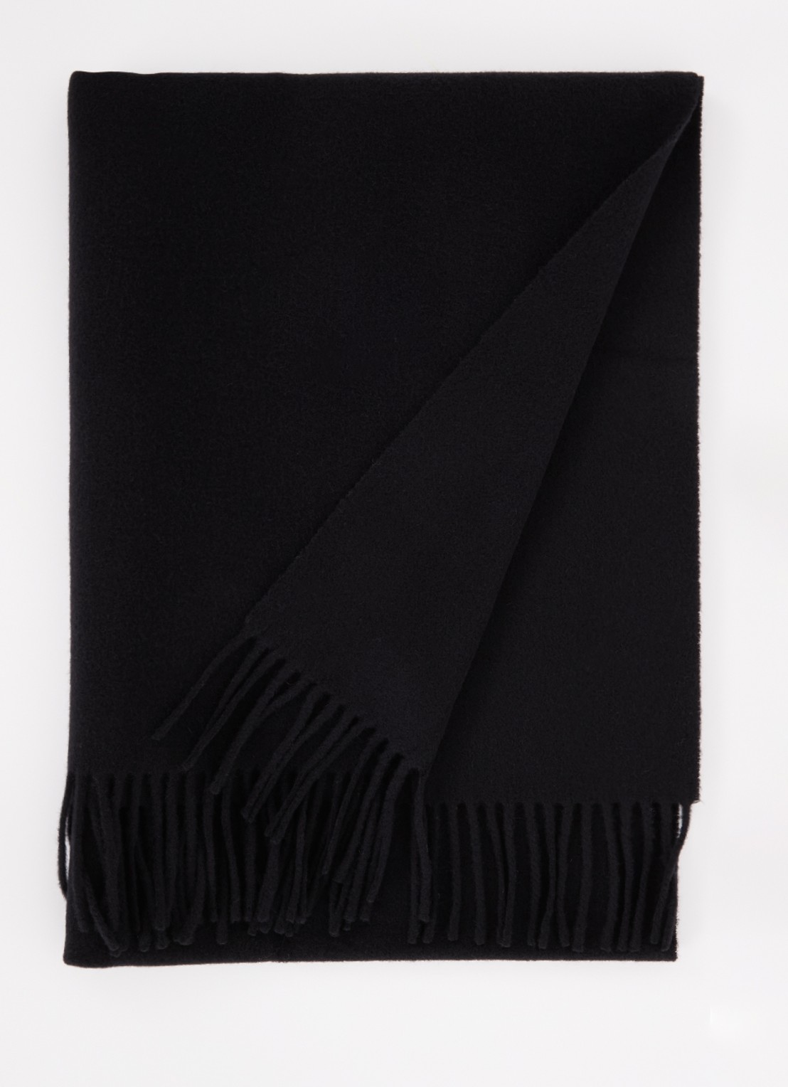 Acne Studios Sjaal van wol met franjes 200 x 45 cm - voorkant 2 zwart