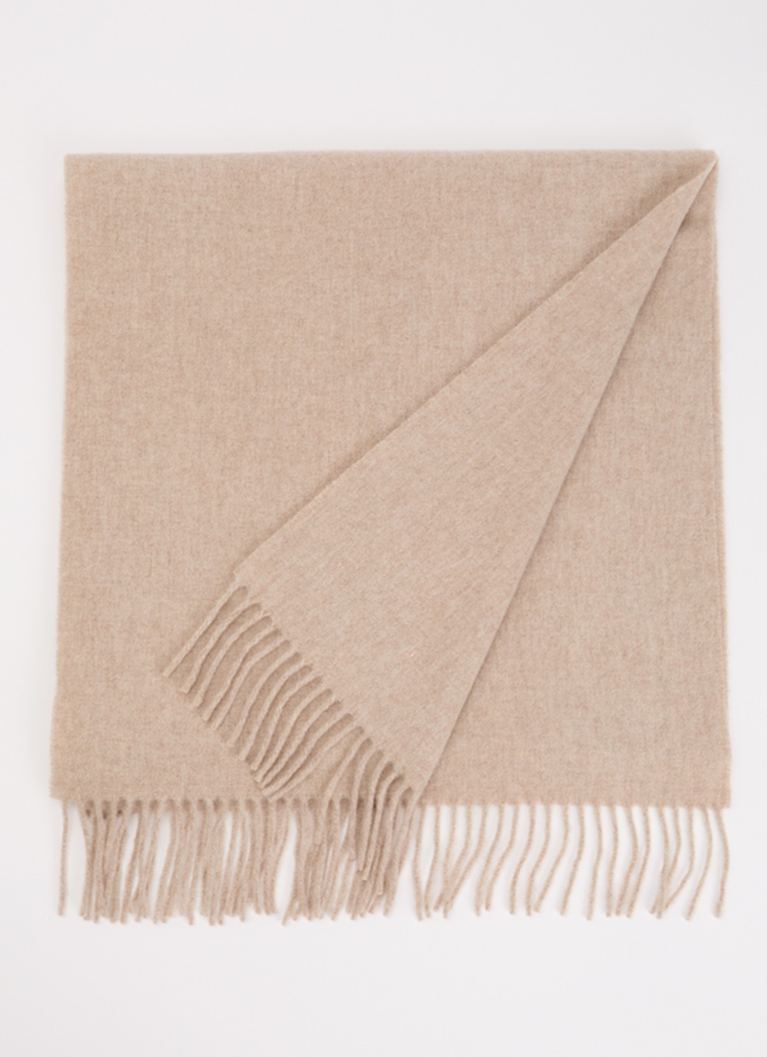 Acne Studios Sjaal van wol met franjes 200 x 45 cm - voorkant 2 beige
