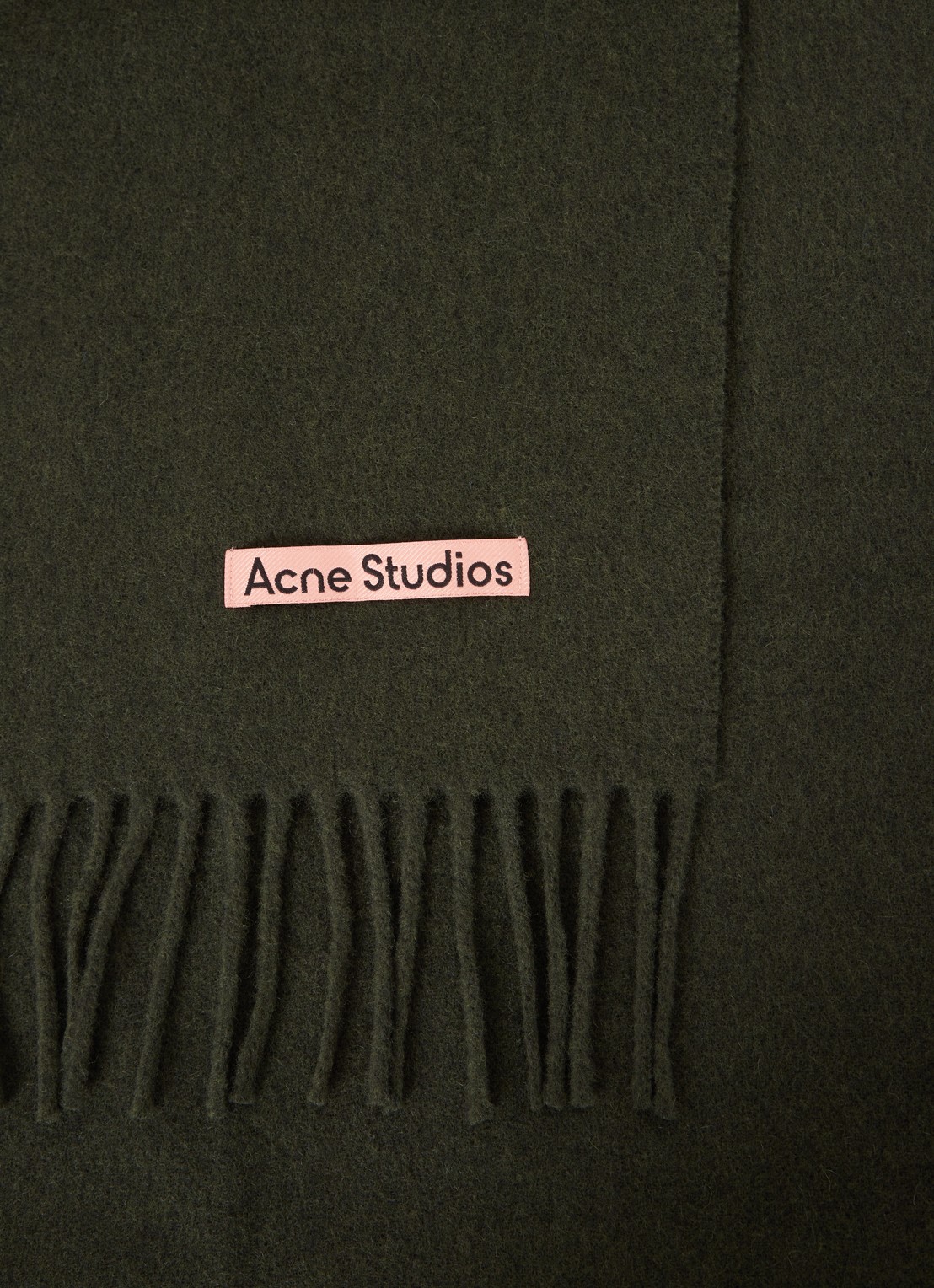 Acne Studios Sjaal van wol met logo 200 x 45 cm - detail 2 groen