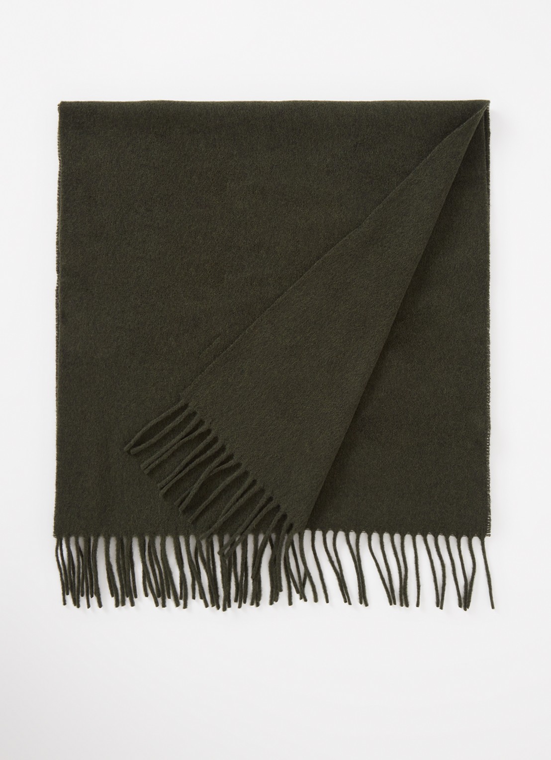 Acne Studios Sjaal van wol met logo 200 x 45 cm - voorkant groen