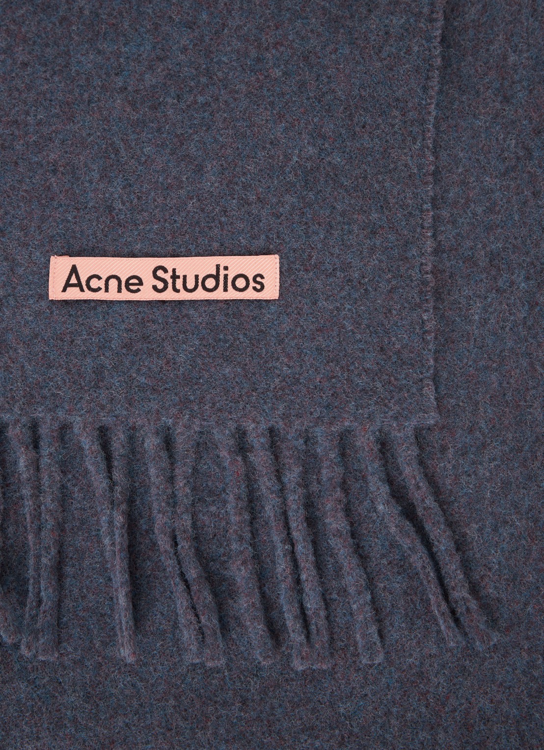 Acne Studios Sjaal van wol met logo 200 x 45 cm - detail paars