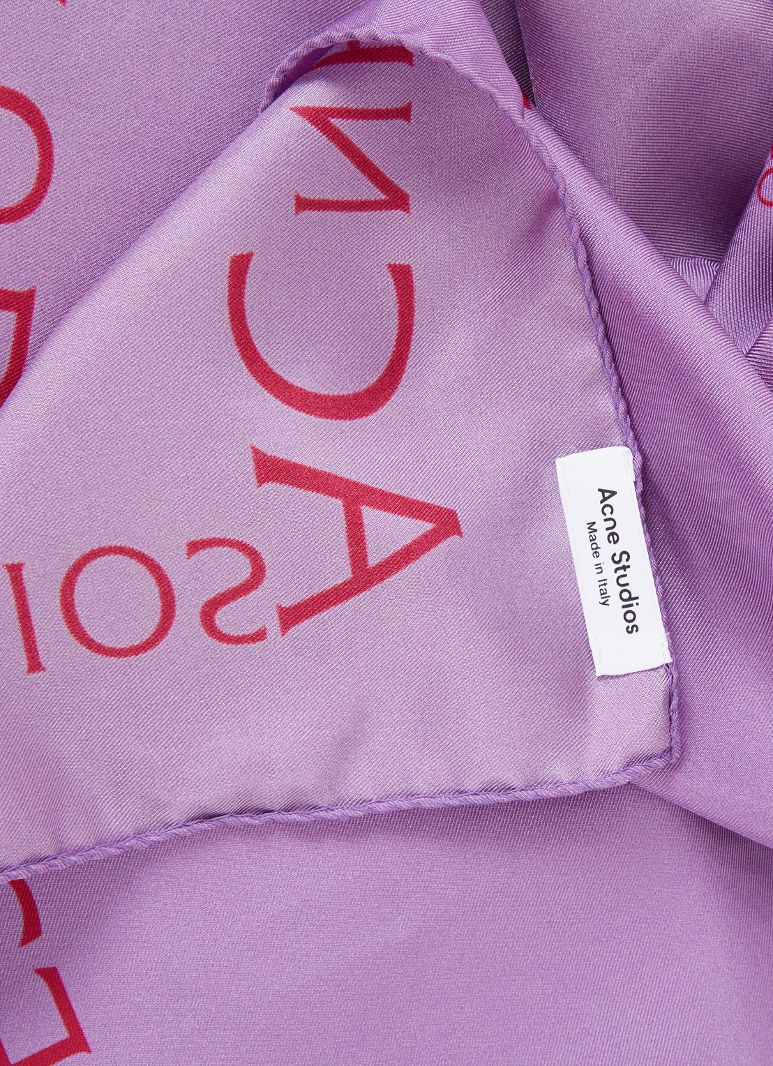 Acne Studios Sjaal van zijde met logoprint 64 x 64 cm  - detail 2 violet