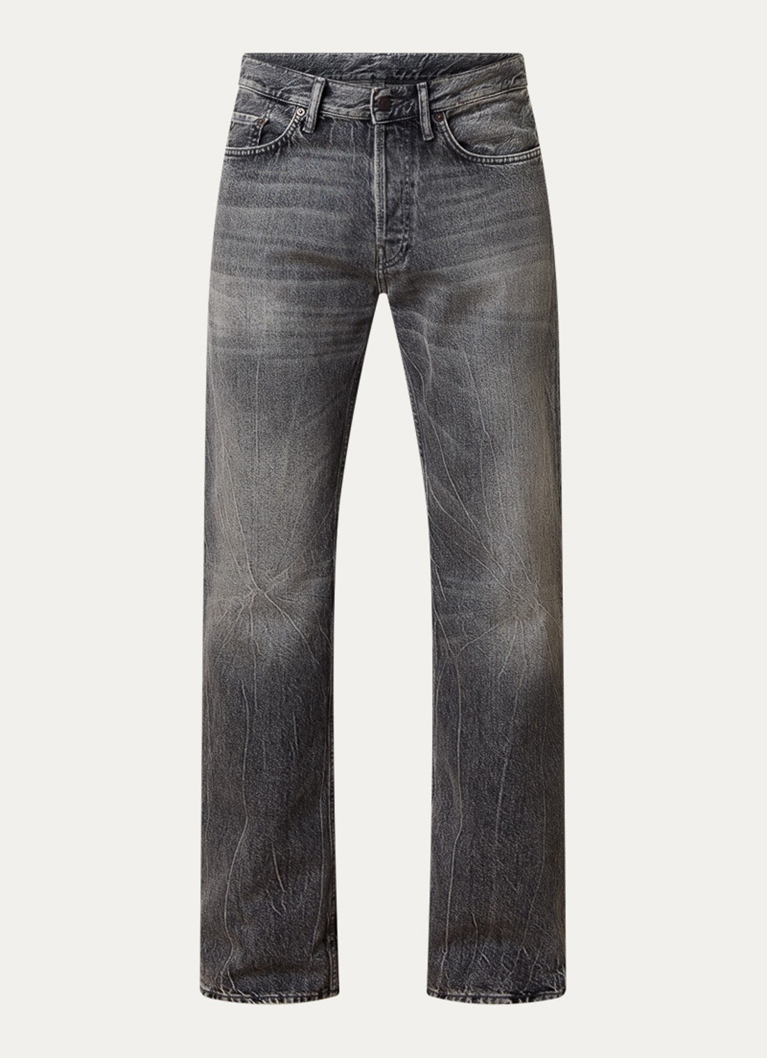 Acne Studios Straight fit jeans met gekleurde wassing - voorkant grijs